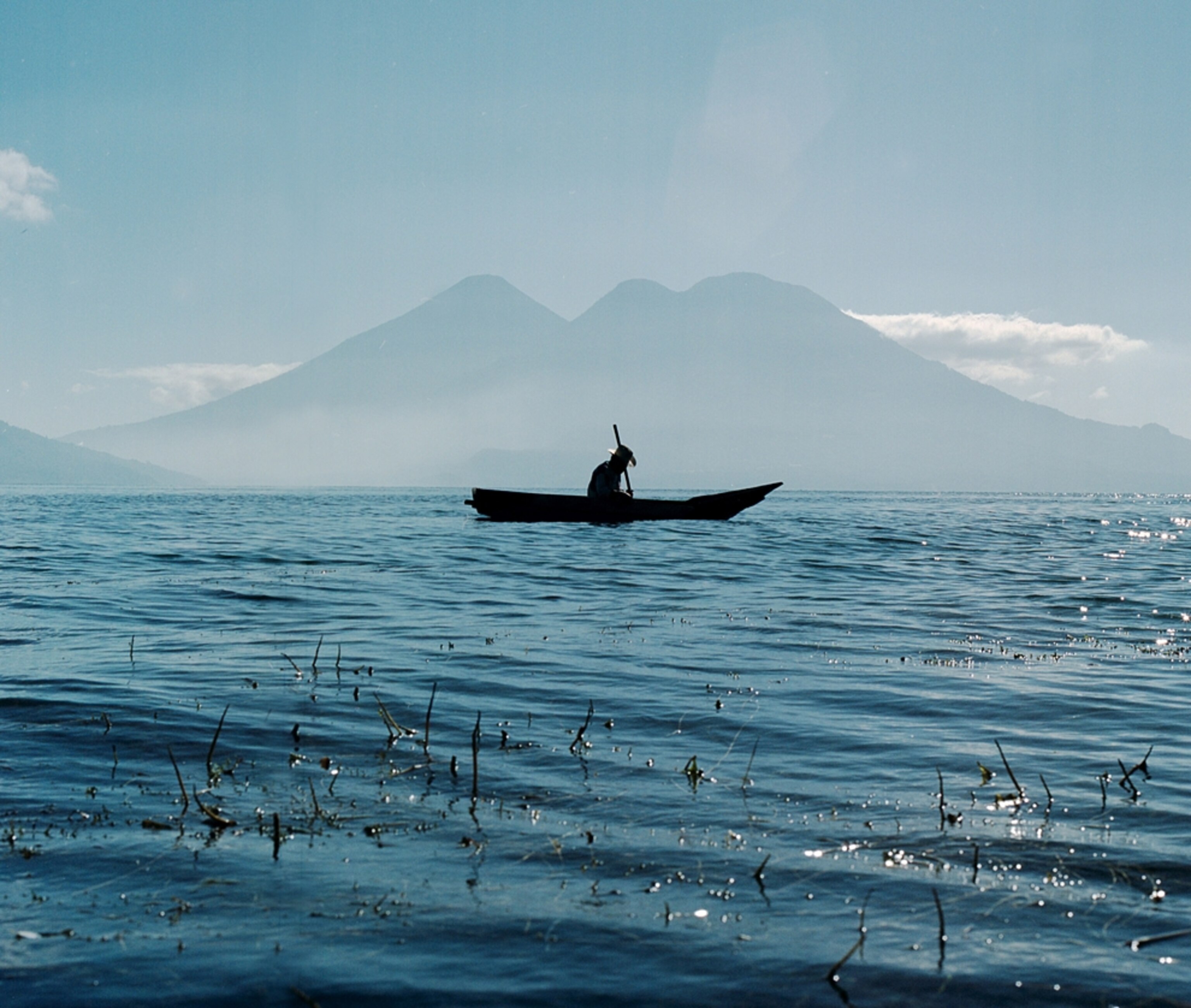 a man on Lake Atitlán, Guatemala