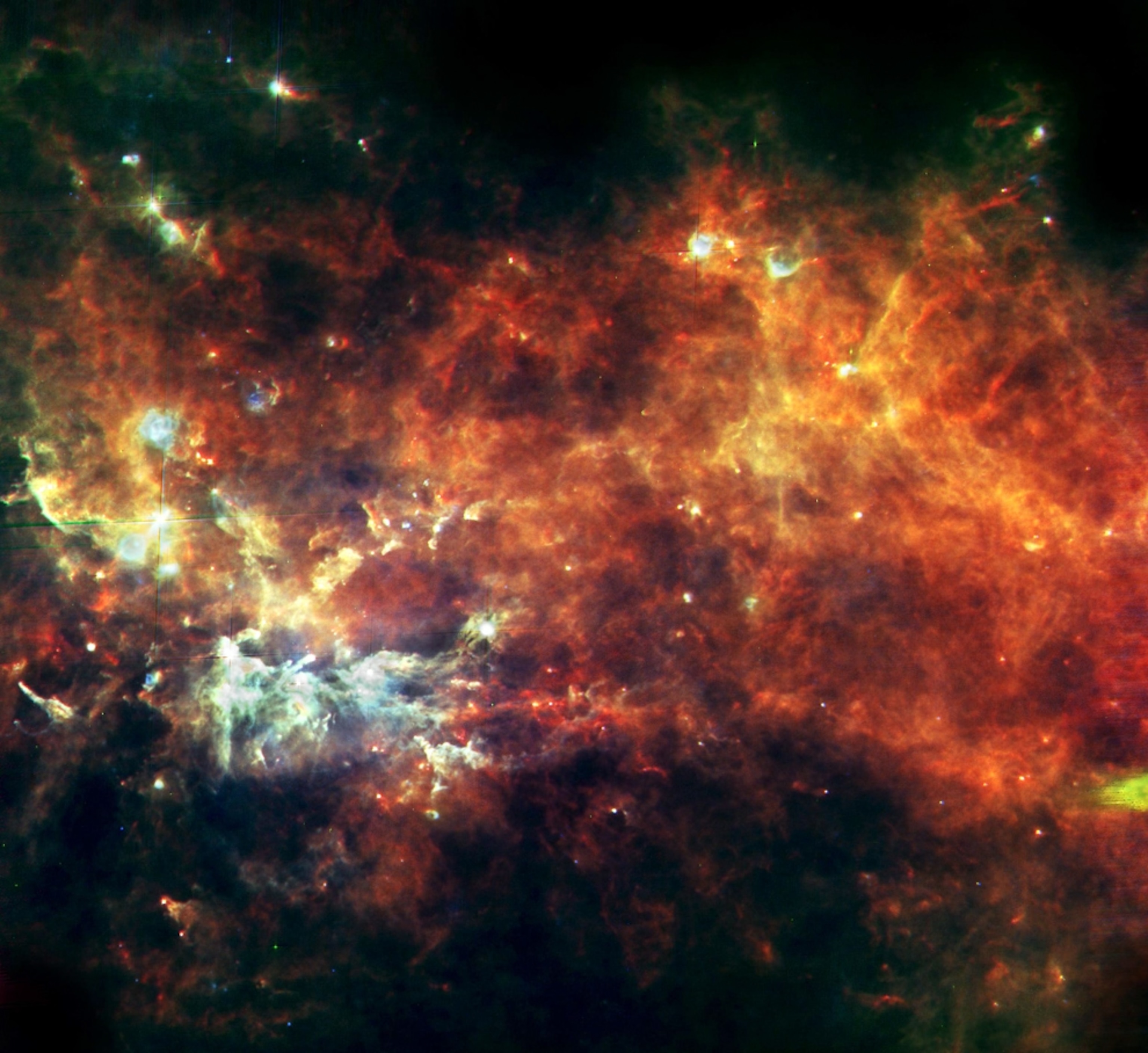 A new picture from the Herschel Space Telescope shows new stars forming in the constellation Vulpecula.