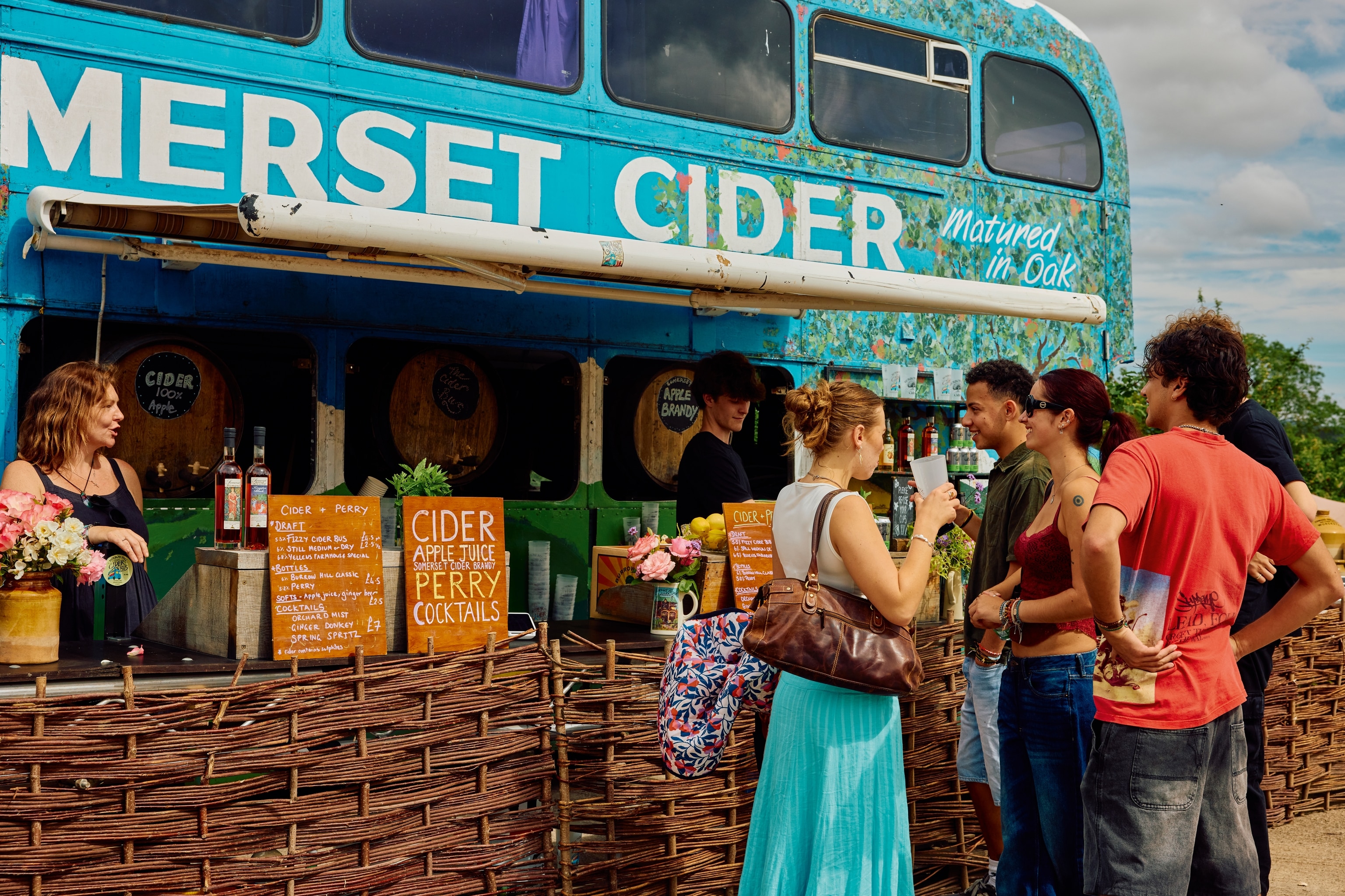 People in front of Somerset Cider bus