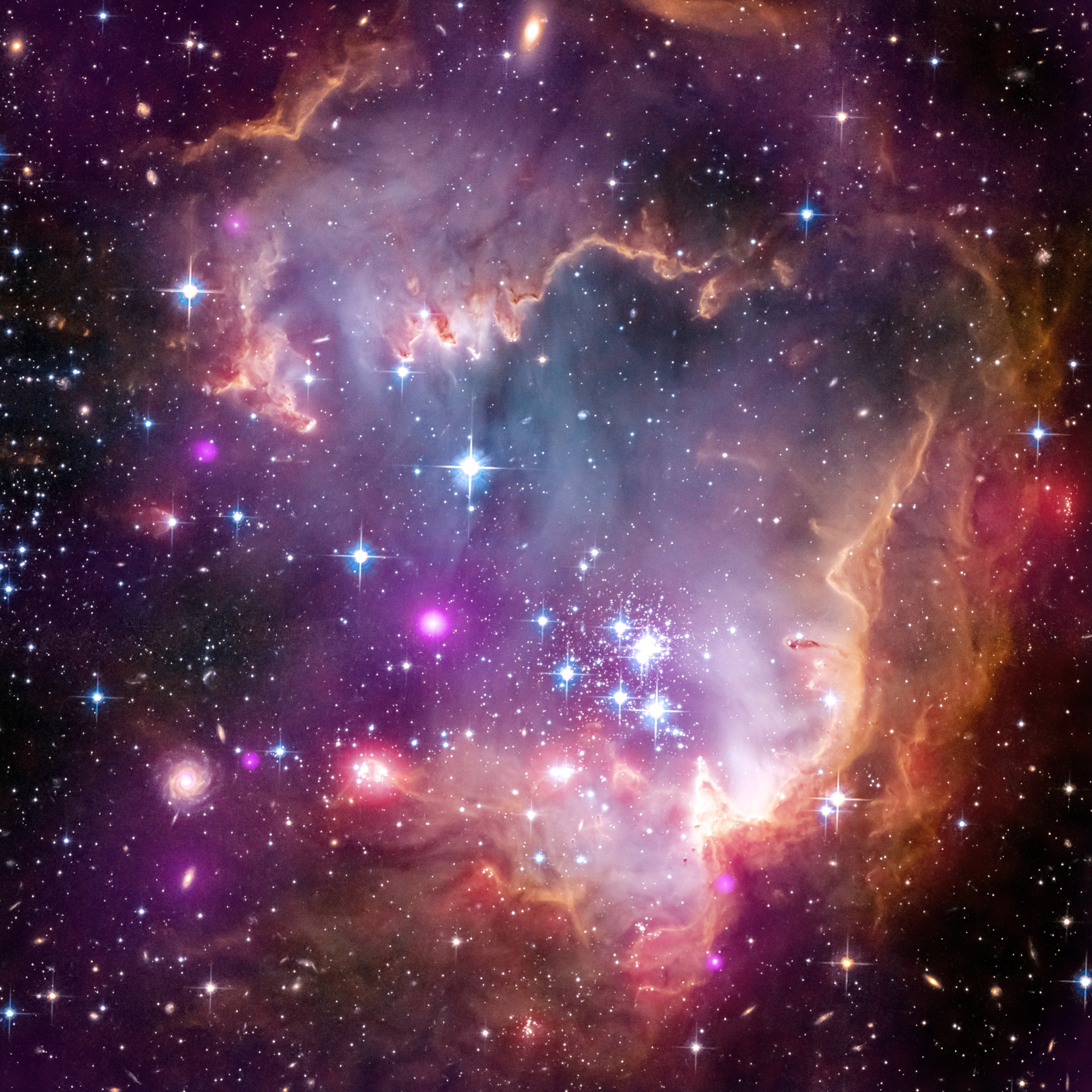 Composite image of the Chandra observation of the Small Magellanic Cloud.