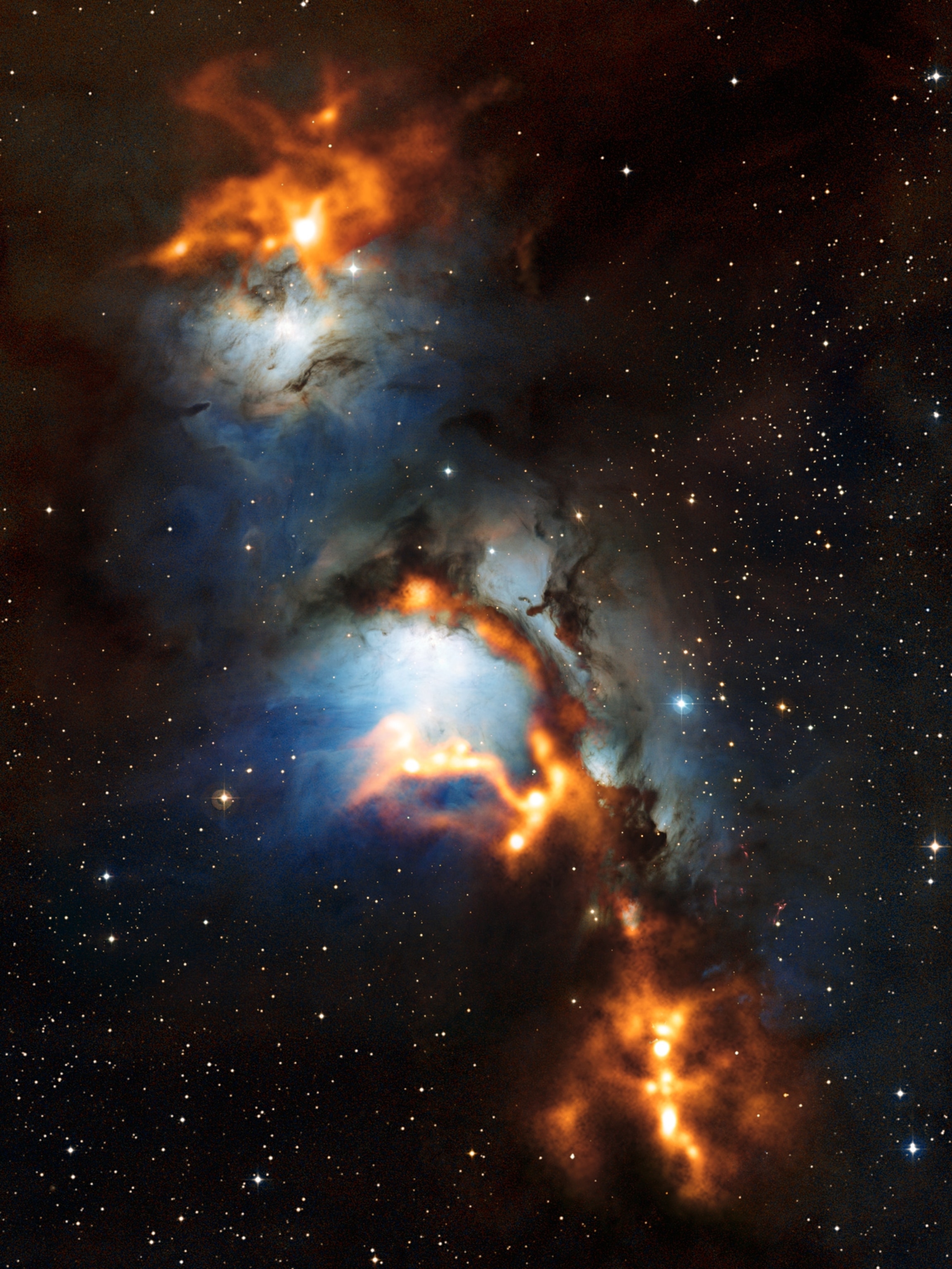 Orion's belt picture: dust clouds and stars