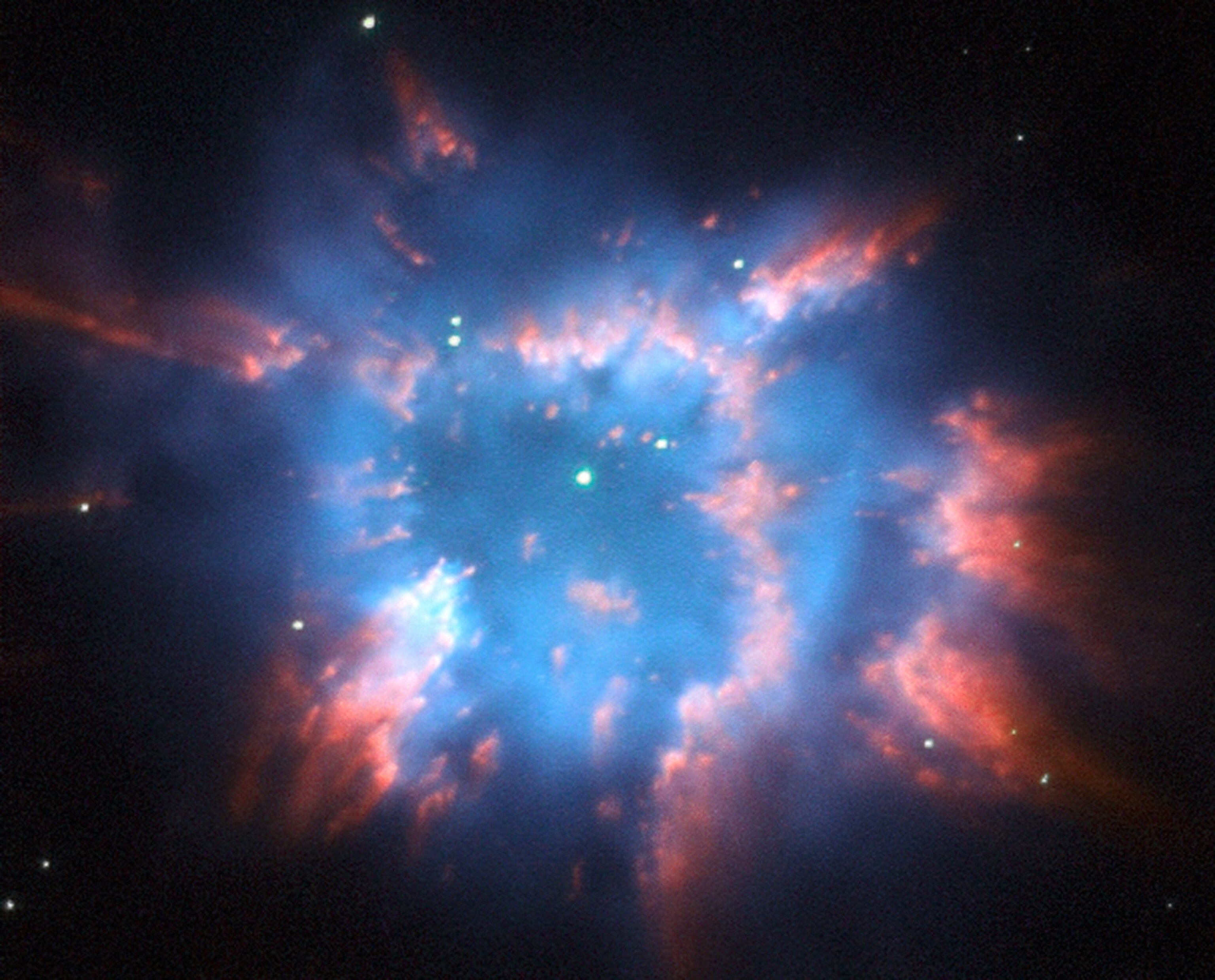 Picture of a planetary nebula taken by the Hubble Space Telescope.