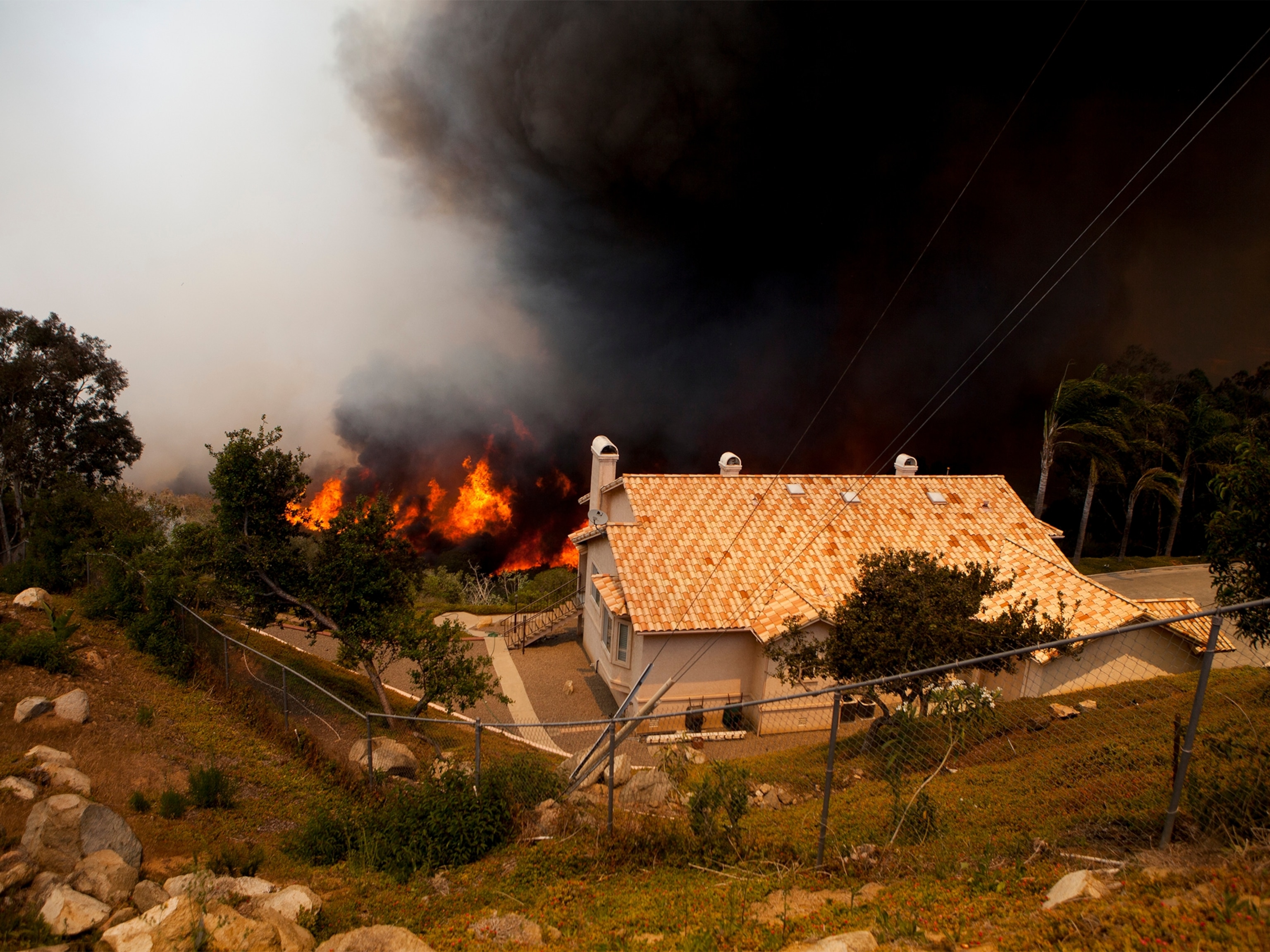 the Cocos Fire in San Marcos, California.