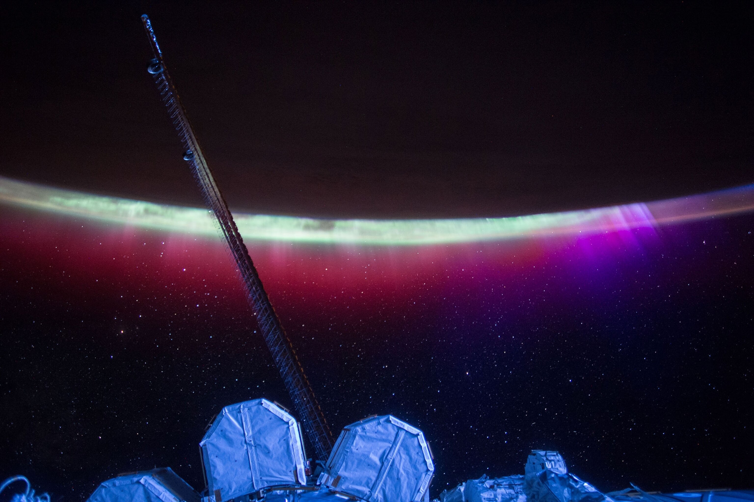 the auroras as seen from the International Space Station