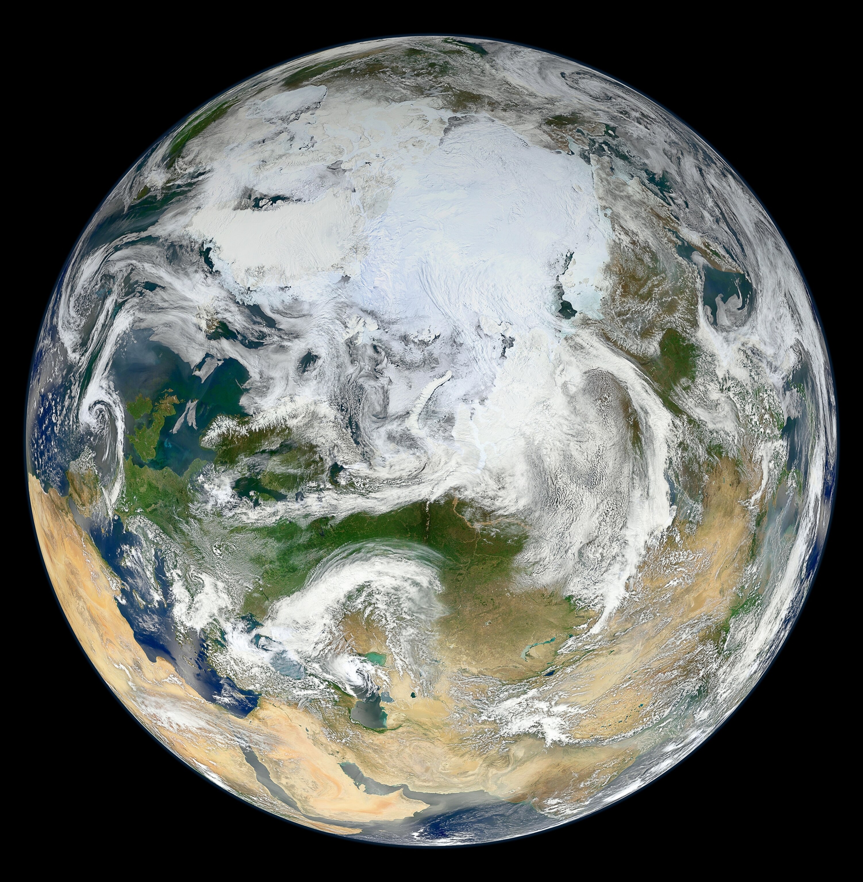 Earth picture: A satellite image of the North Pole