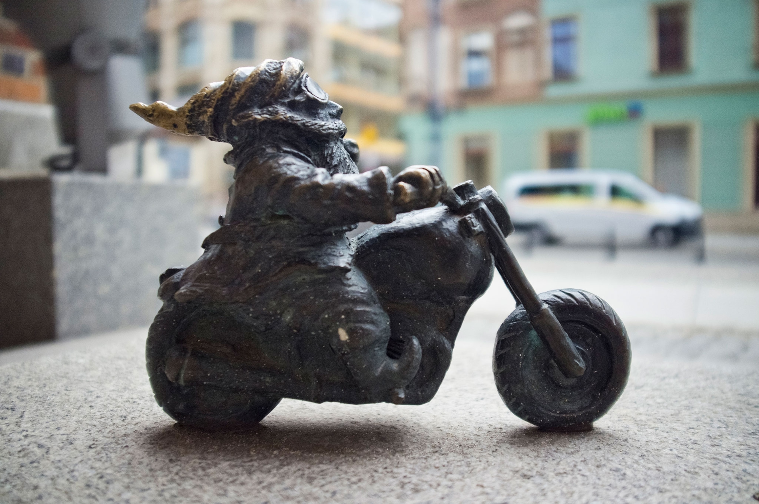 a dwarf bronze statue in Wroclaw, Poland