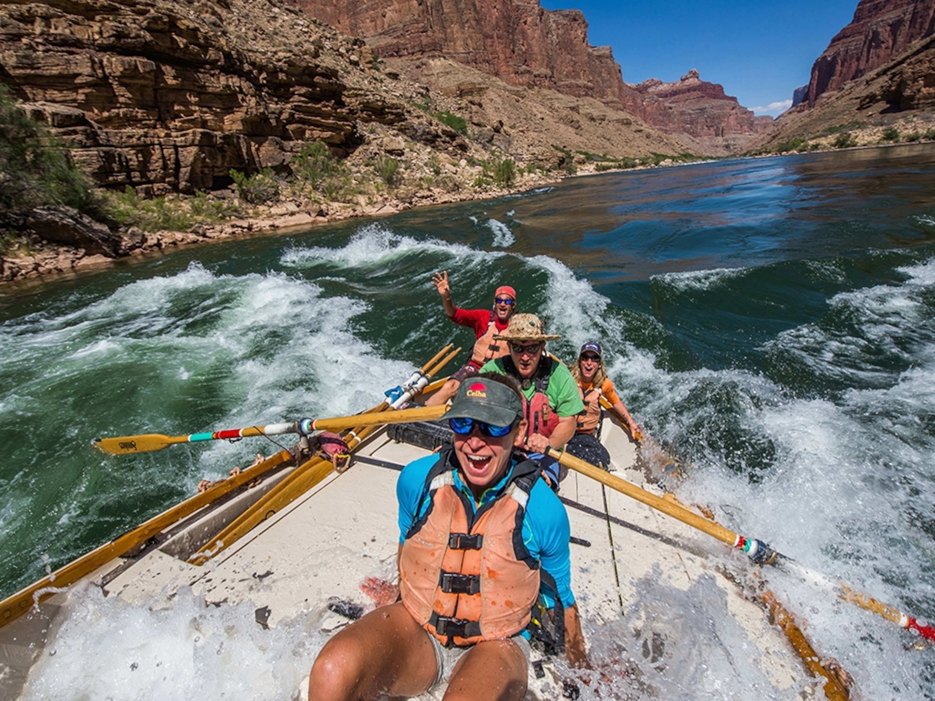people boating in the Grand Canyon