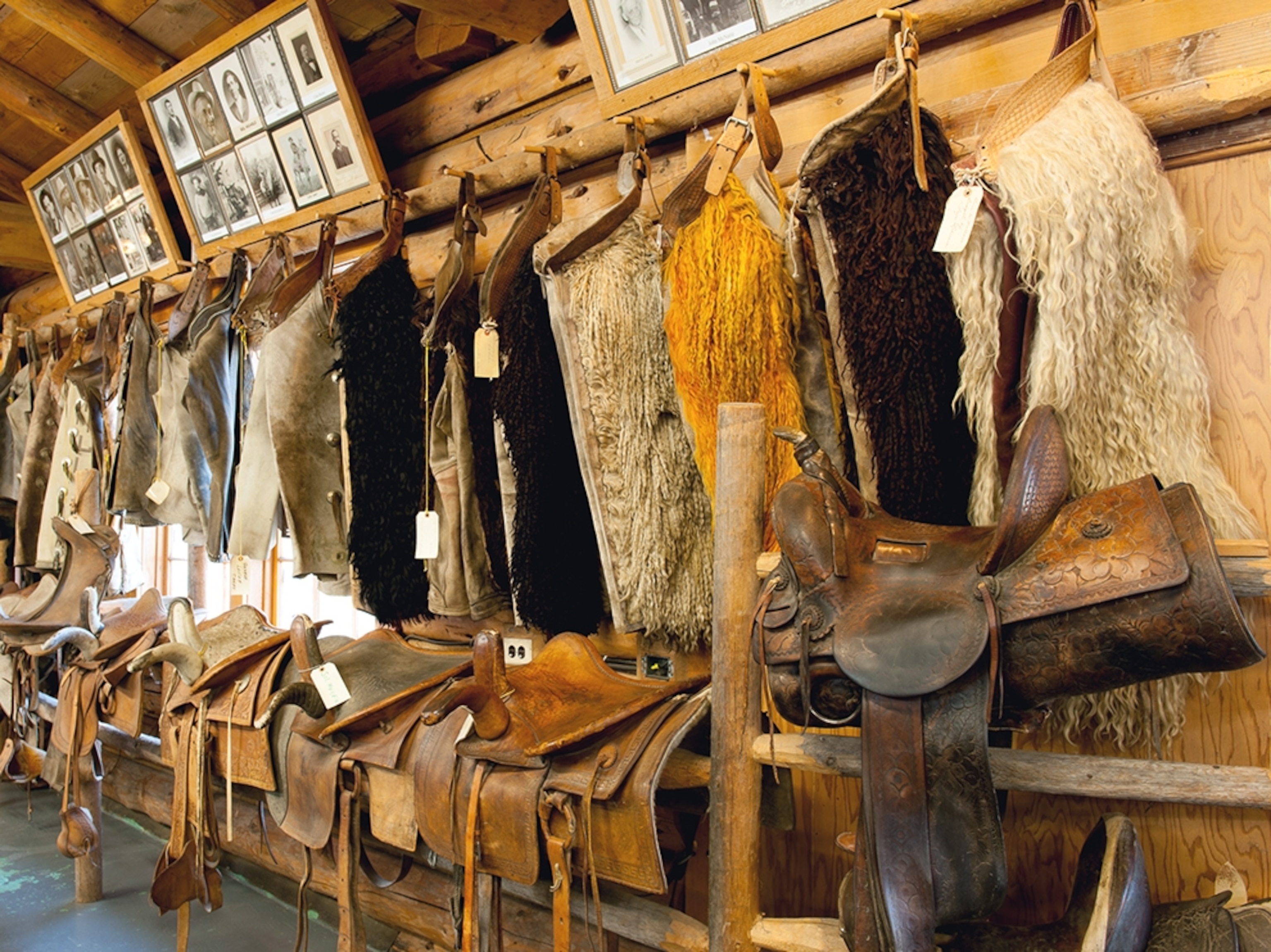 chaps hanging from the walls of the Range Riders Museum in Miles City, Montana