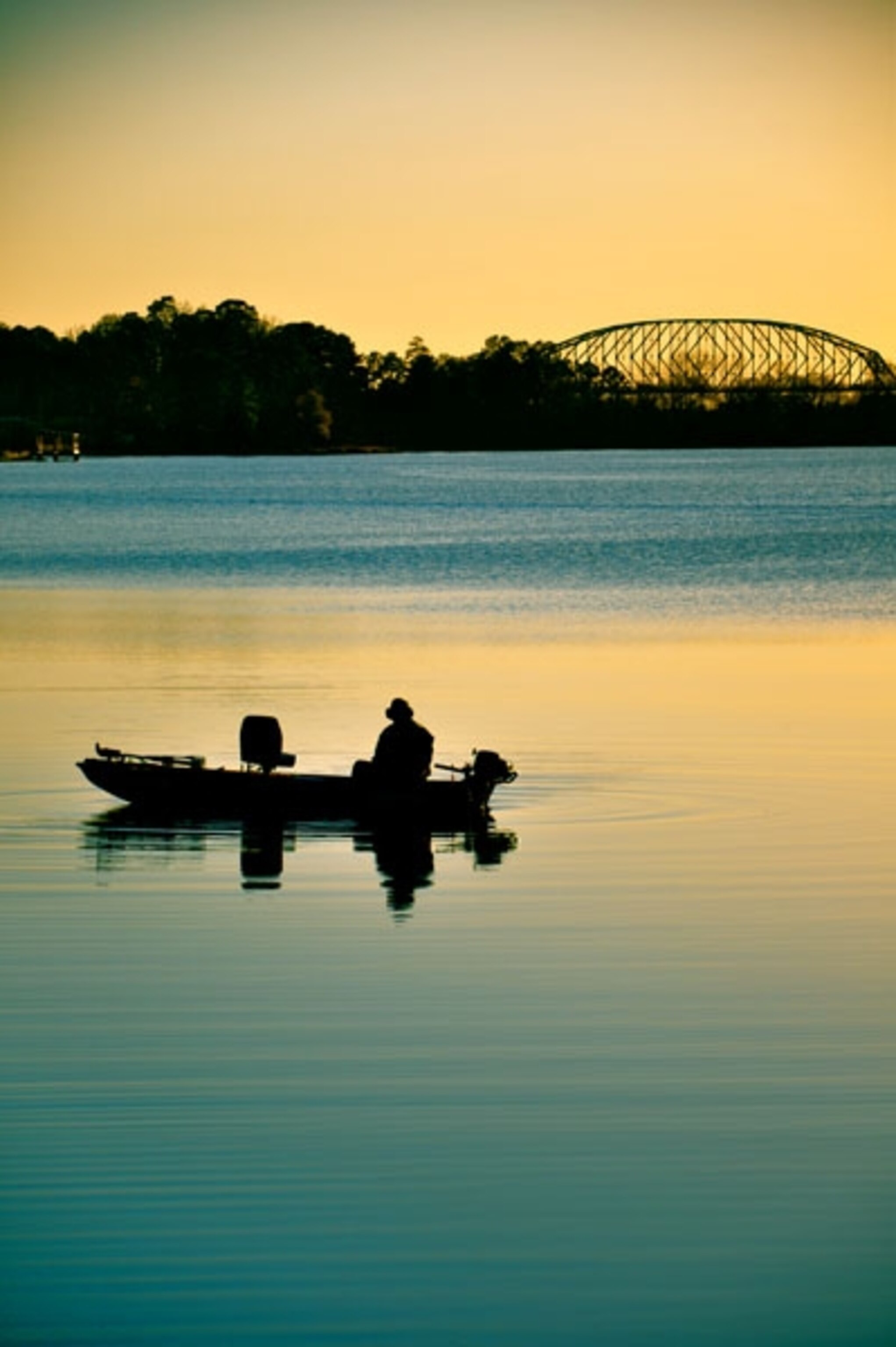 Lone fisherman on Buhlow Lake