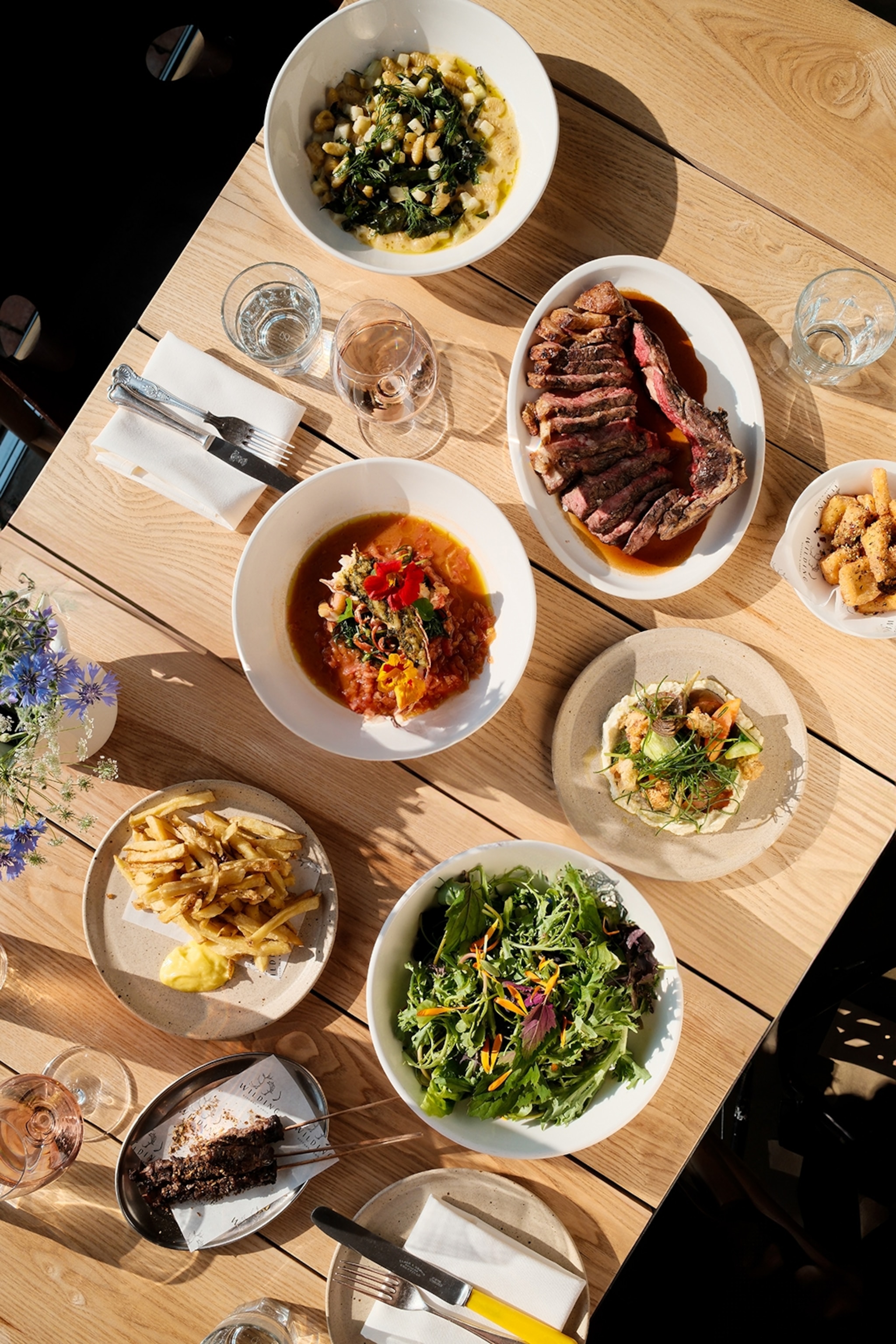 dishes at a farm hotel restaurant