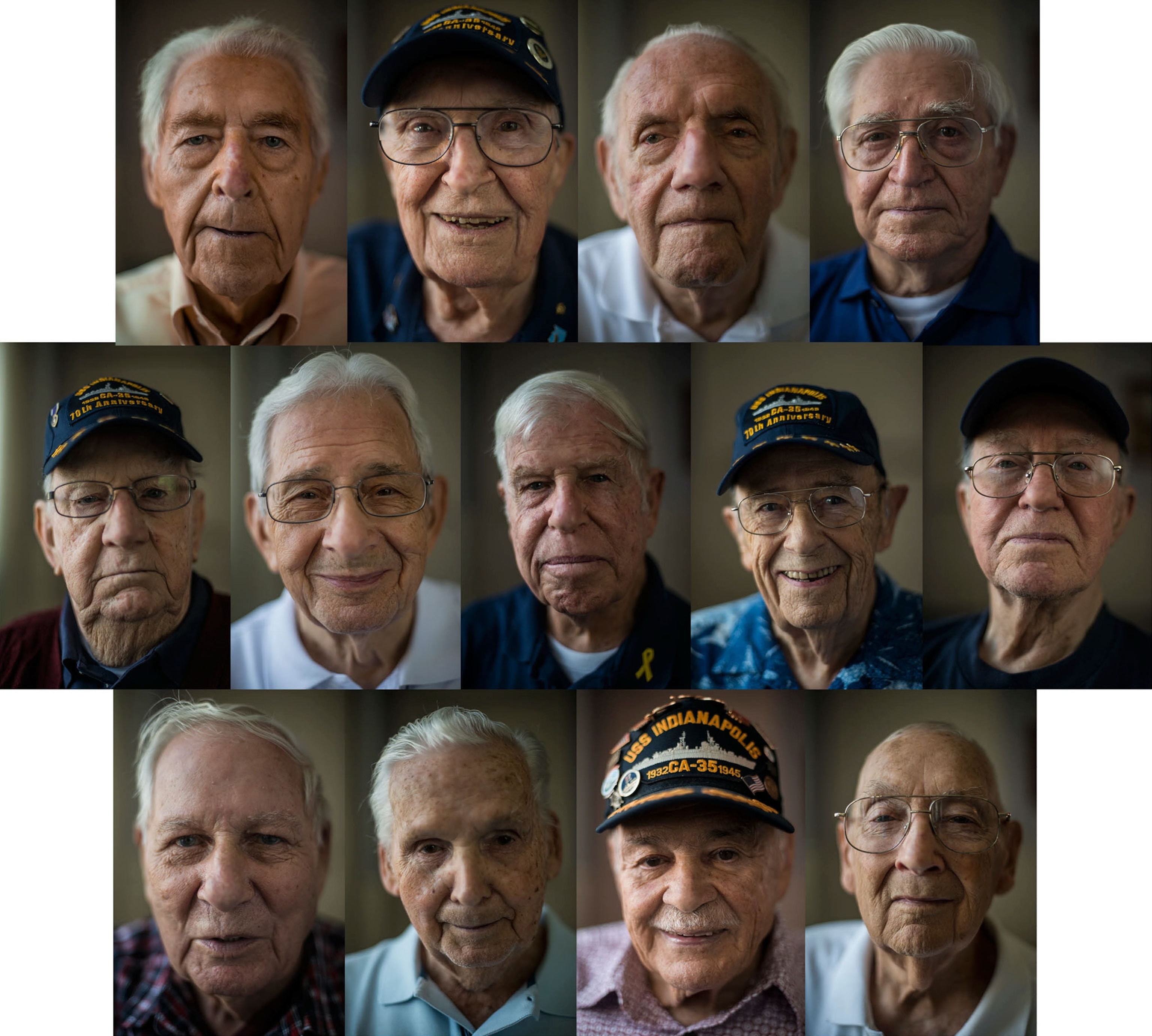 13 of the survivors of the sinking of the USS Indianapolis