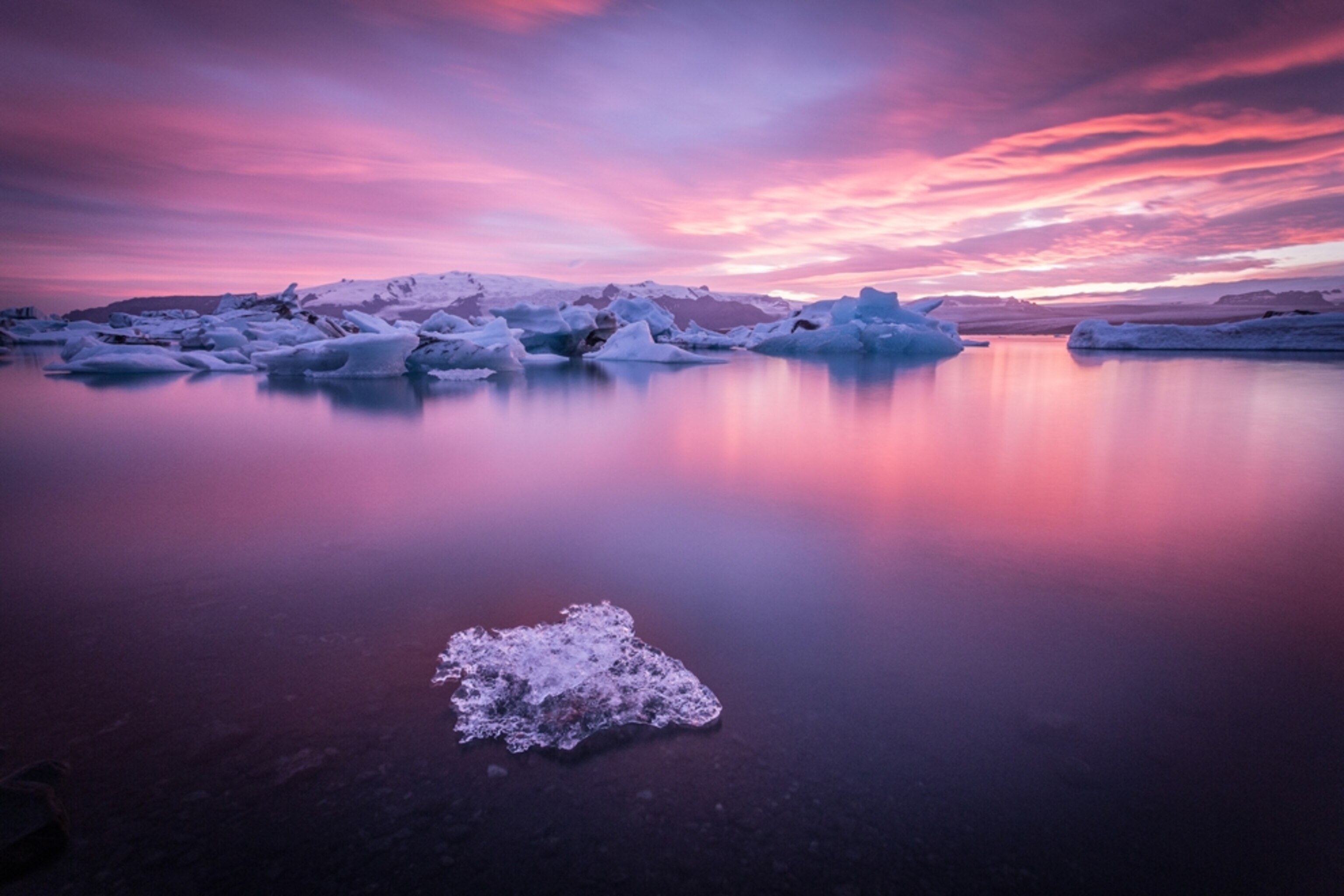 icebergs at Jokulsarlon Glacier Lagoon in Iceland