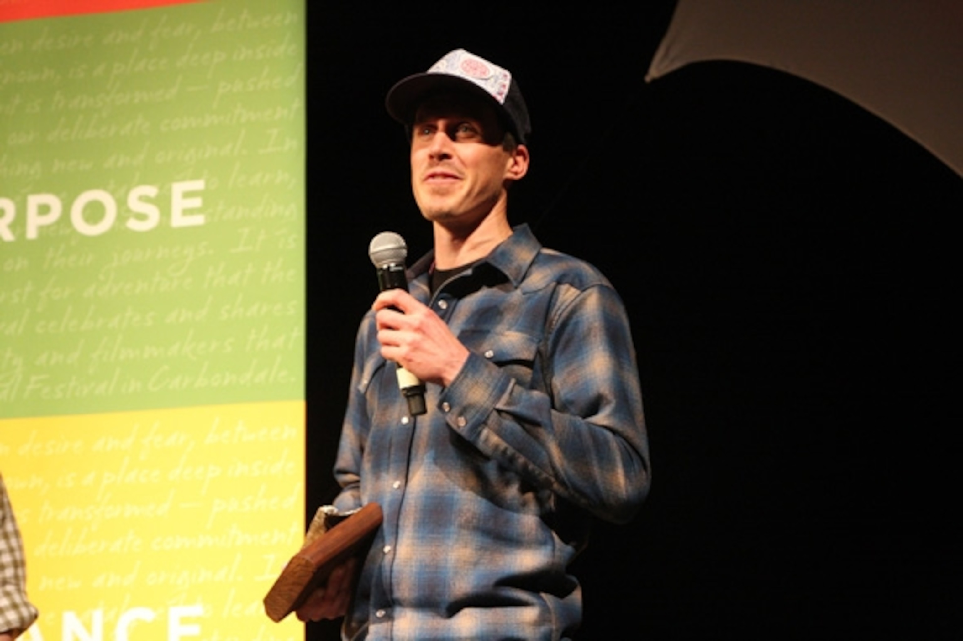Director Skip Armstrong accepts the jury's "Pure Joy" award for Dream; Photograph by James Mills