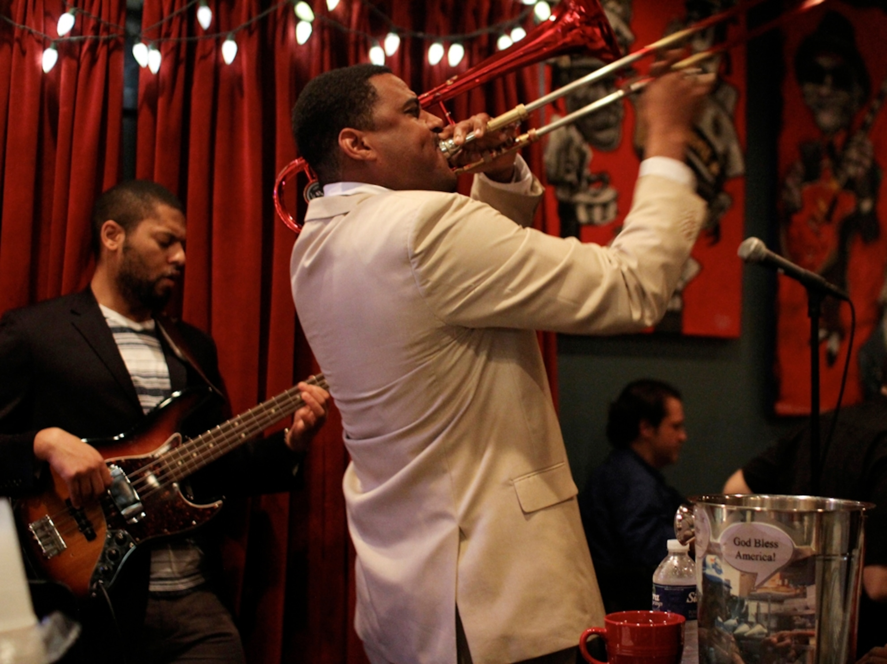 Glen David Andrews, a trombonist, performing at the Three Muses on Frenchmen Street in New Orleans