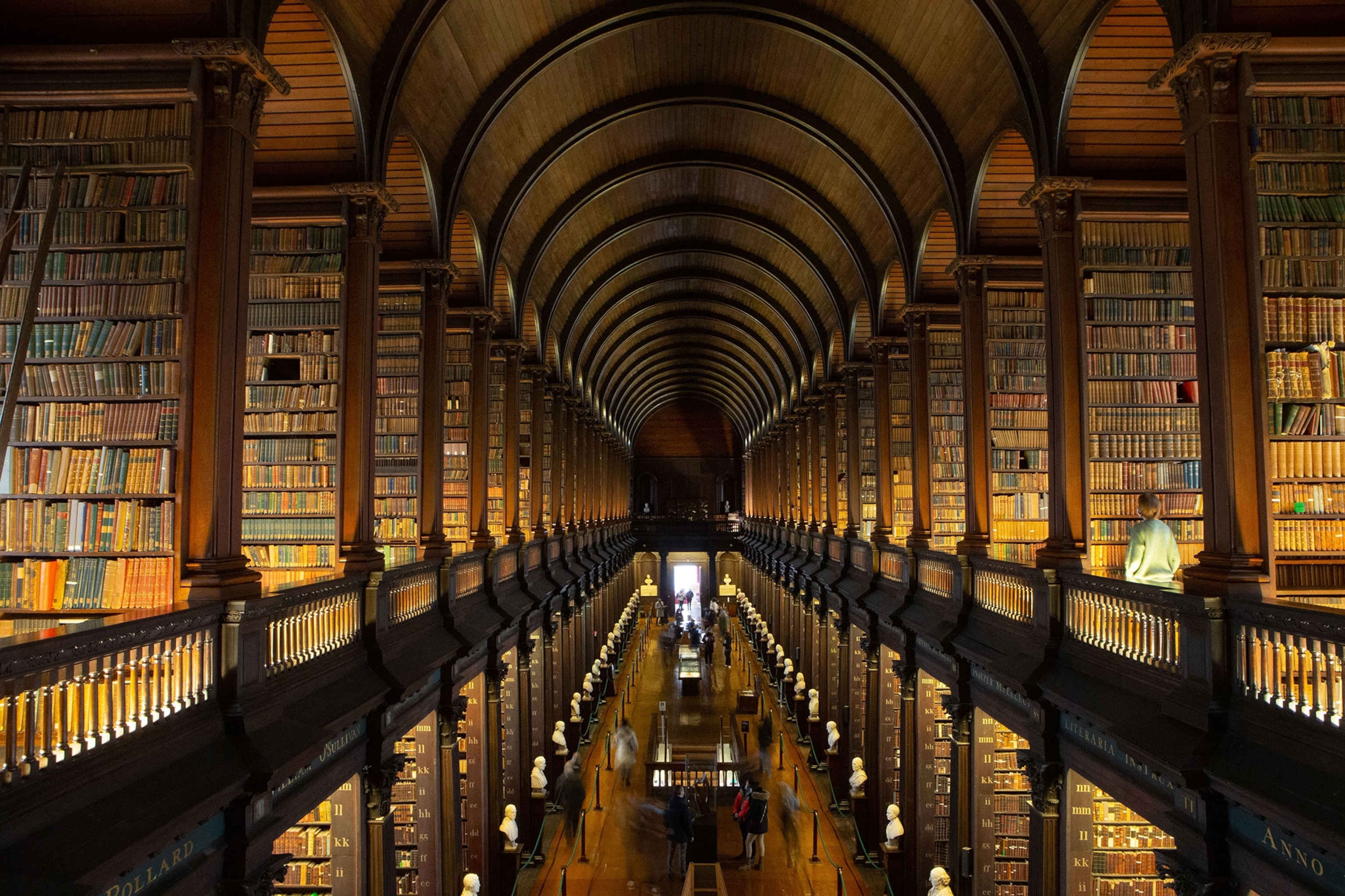 A expansive room with books floor to ceiling.