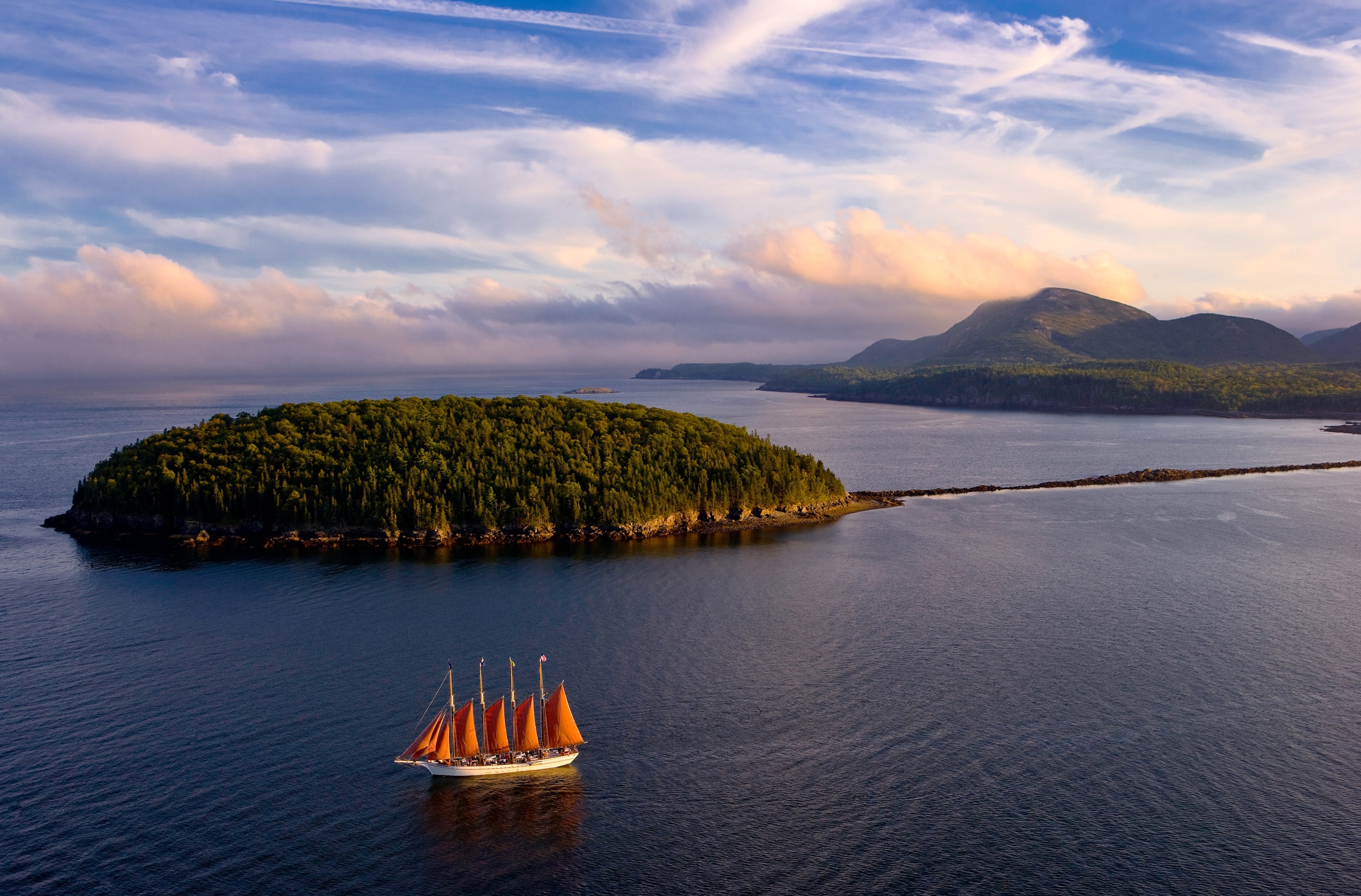 a tall ship in Bar Harbor, Maine