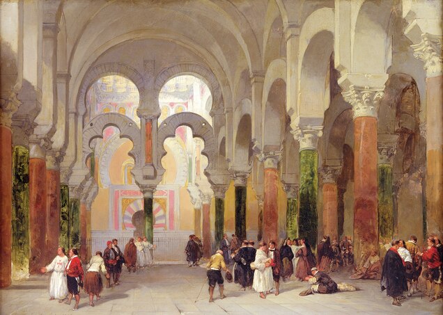 British painter David Roberts’s vibrant 1849 painting shows the mihrab in the background.