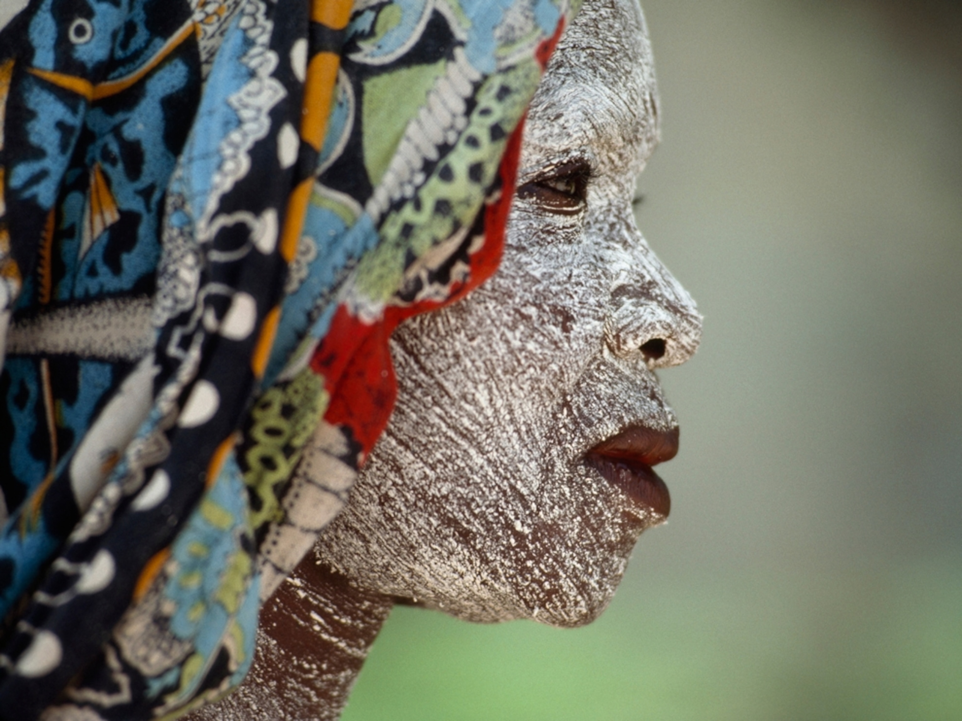 Mozambican woman with painted face