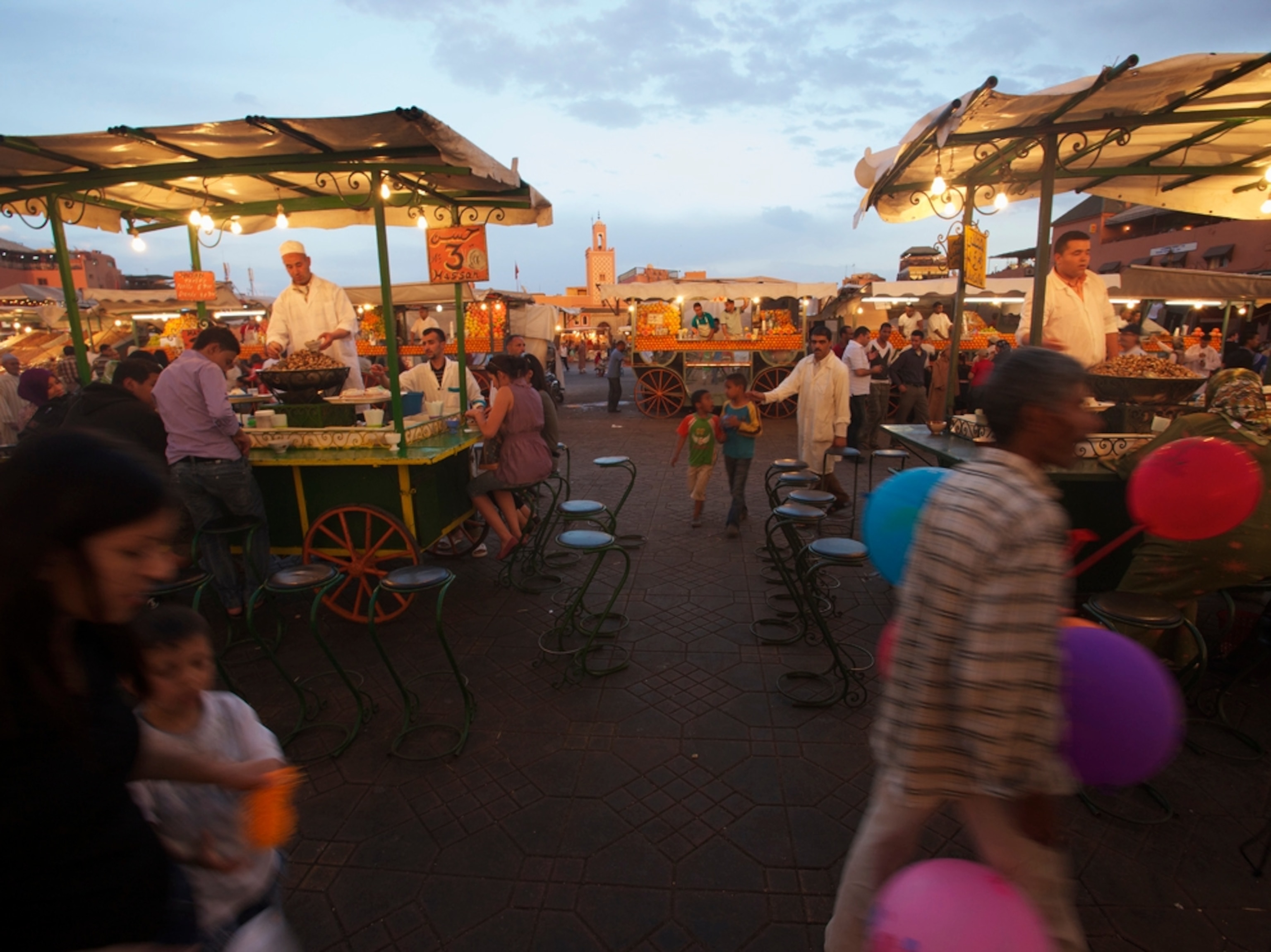 marketplace balloons Marrakech Morocco