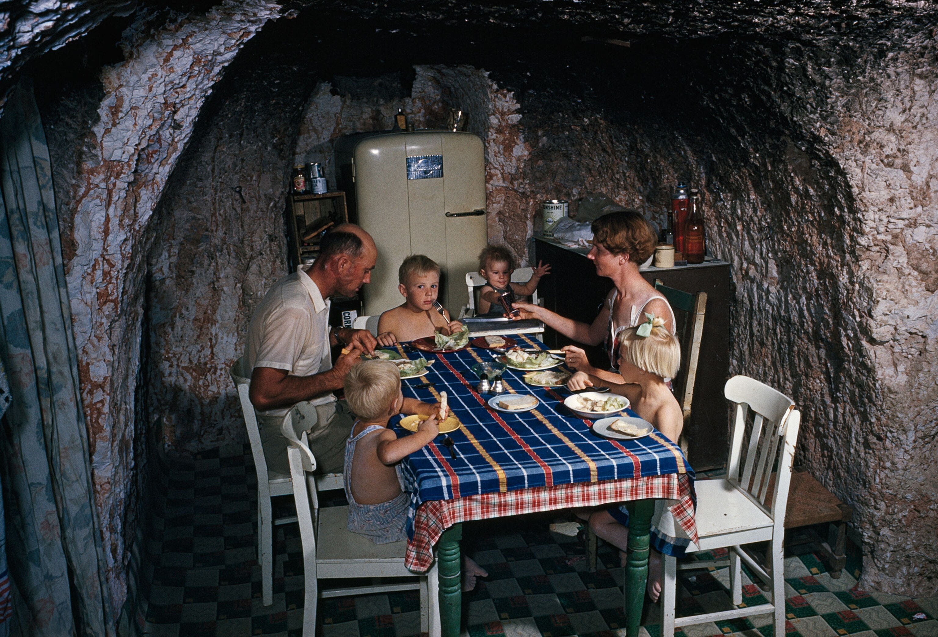 people eating at table