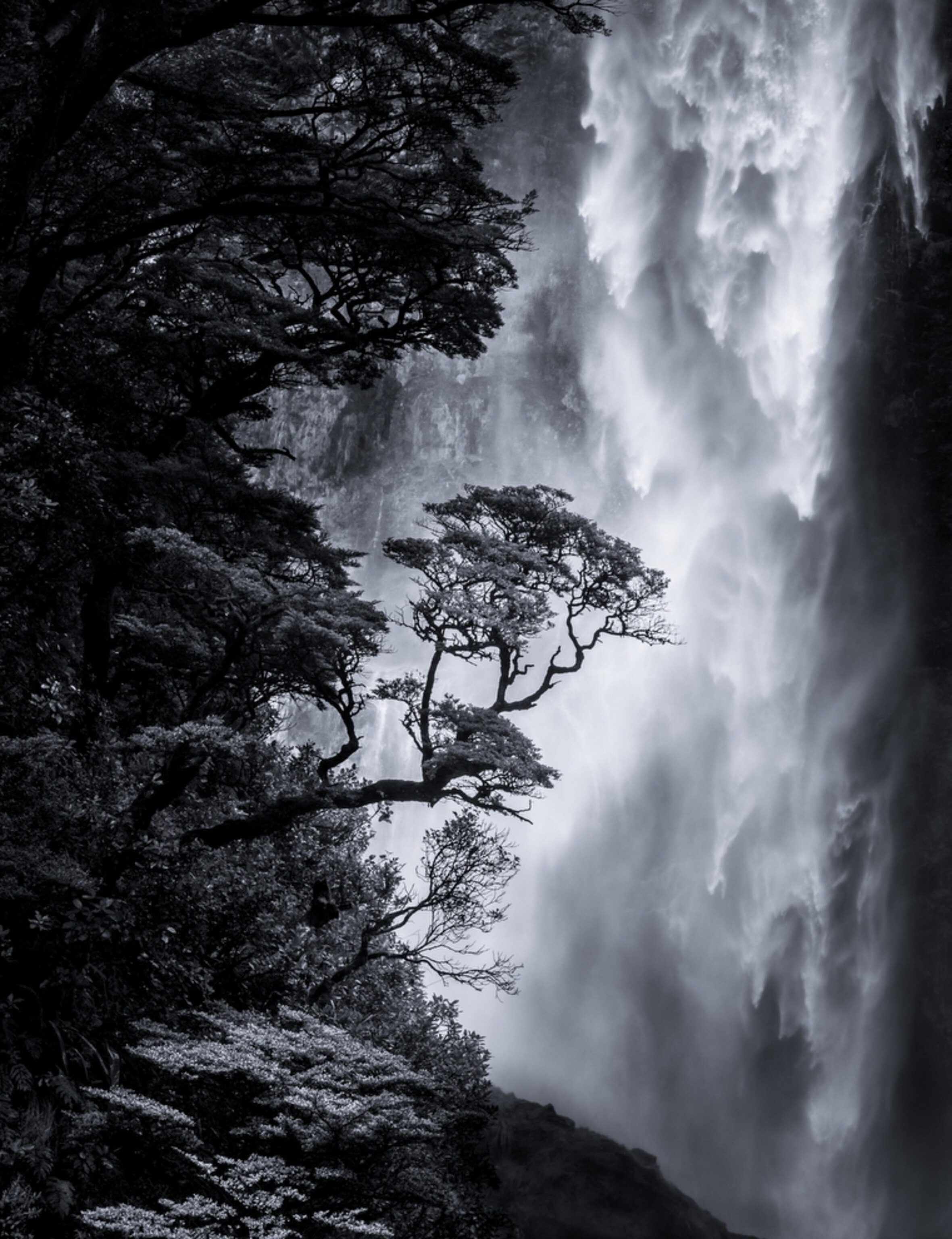 the Devil's Punchbowl waterfall in New Zealand