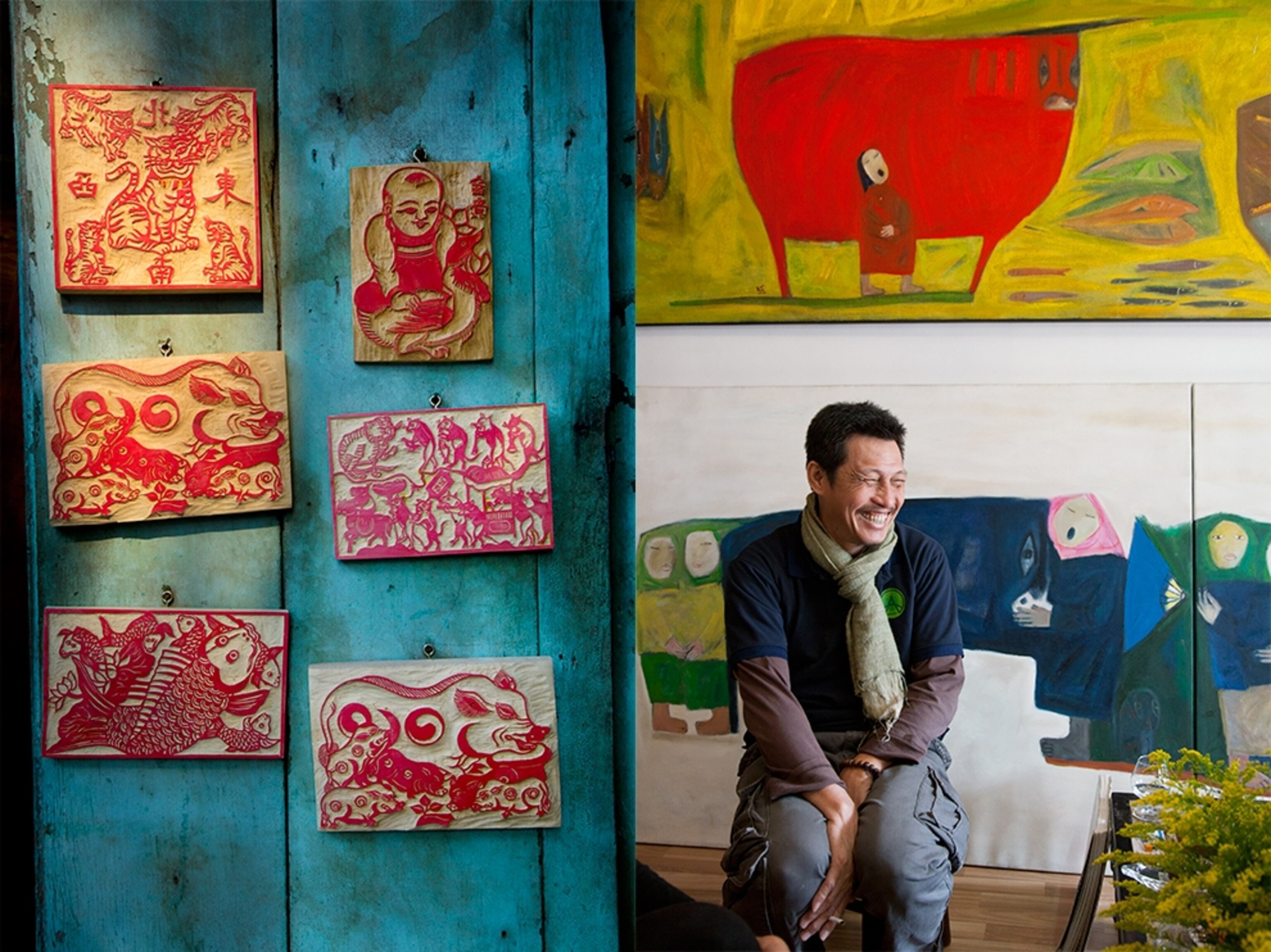 woodblocks and the artist Ha Tri Hieu in Vietnam