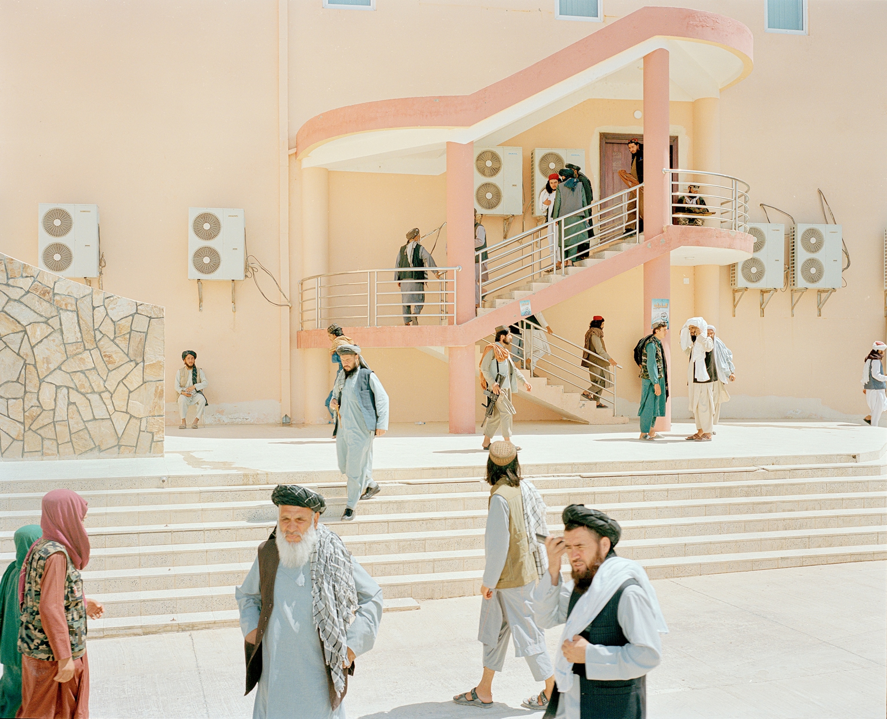 On August 31, the Taliban hosted a victory procession marking the anniversary of the withdrawal of foreign troops from Afghanistan. Thousands of fighters celebrated across the country. In the ancient northern city of Mazar-e Sharif, Shakeri captured a quiet break in the action on the day of the festivities.