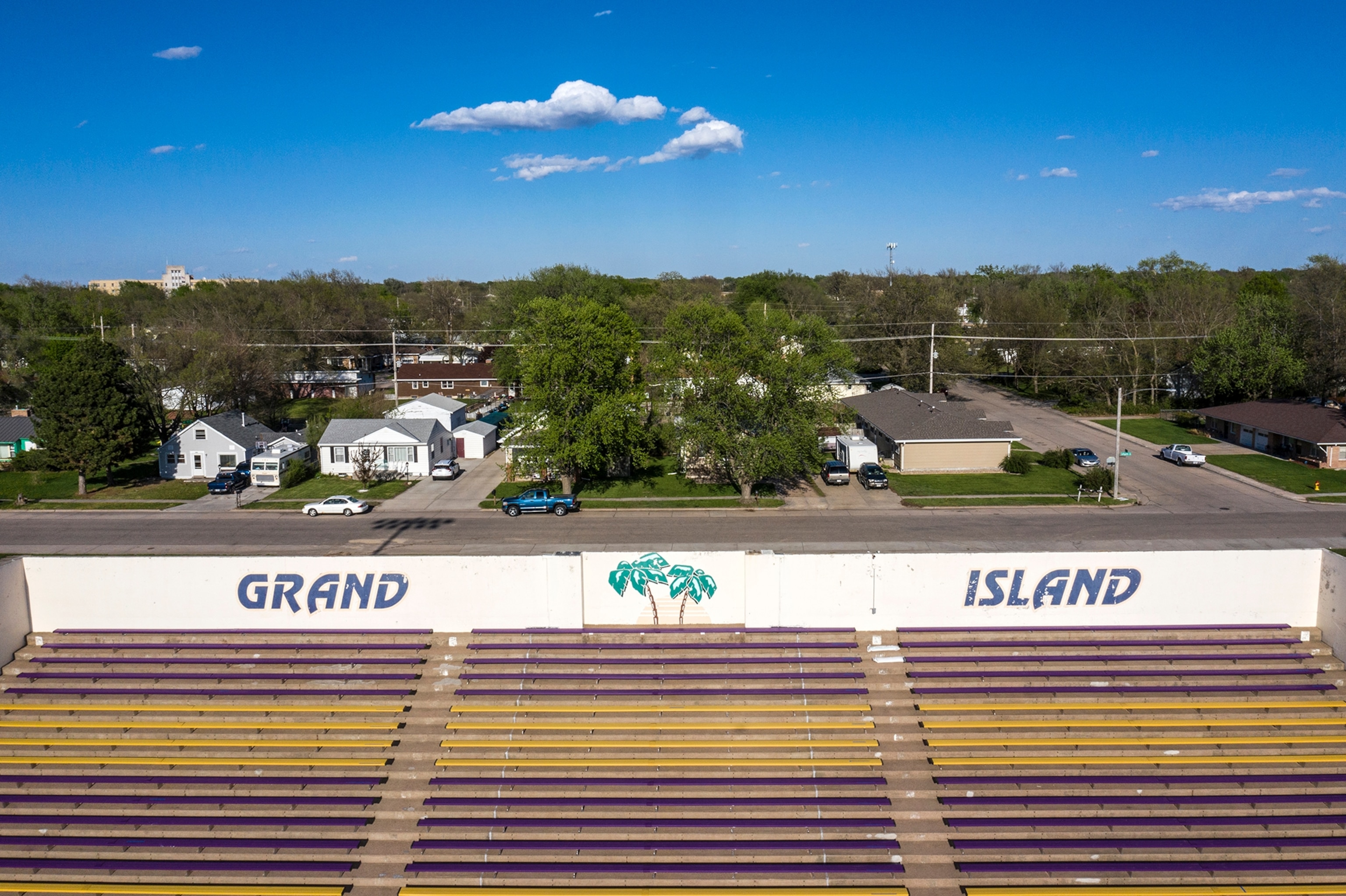 empty stadium seats.
