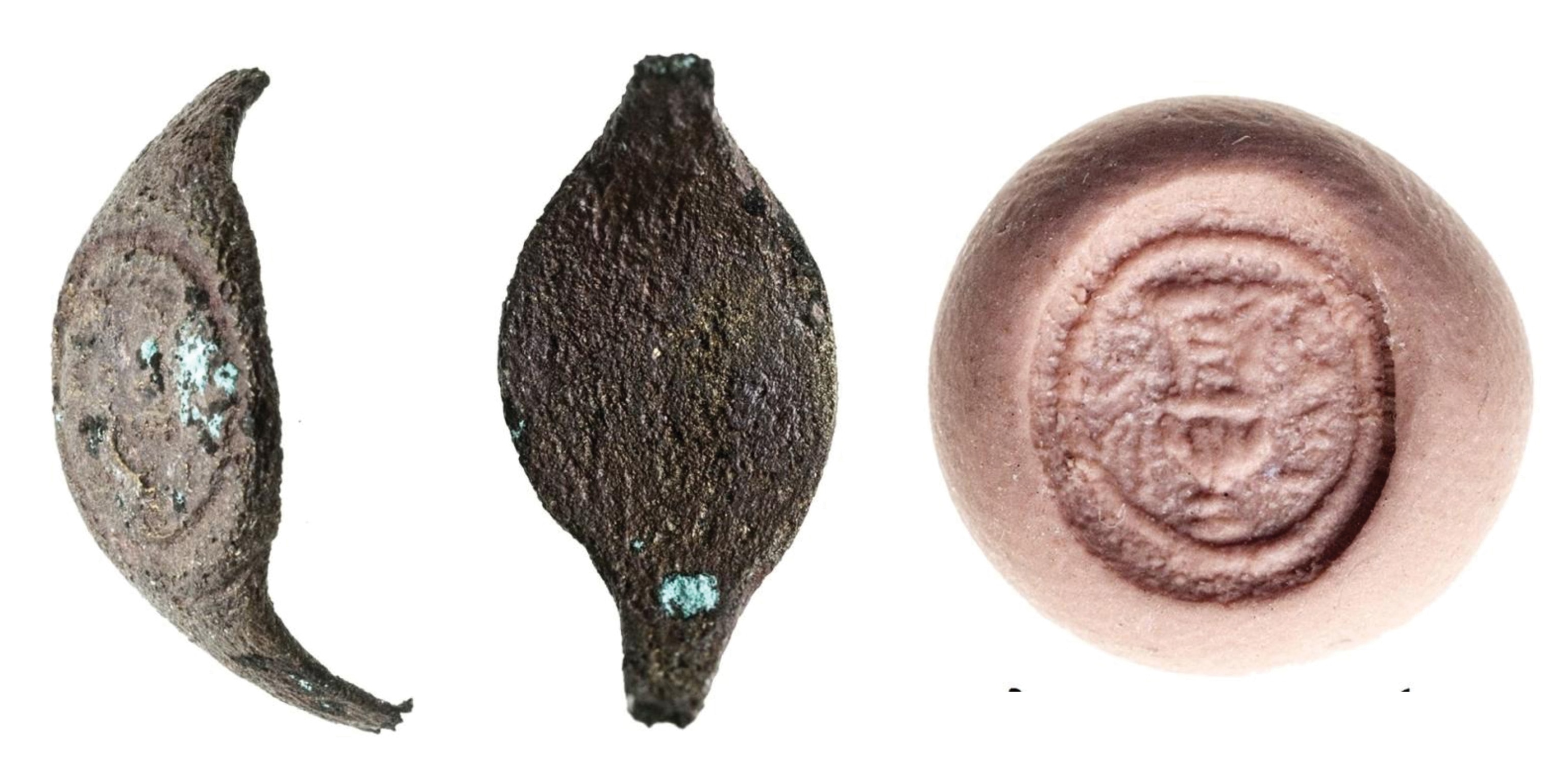 A photo of an ancient artifact assumed to be a ring that belonged to Pontius Pilate.