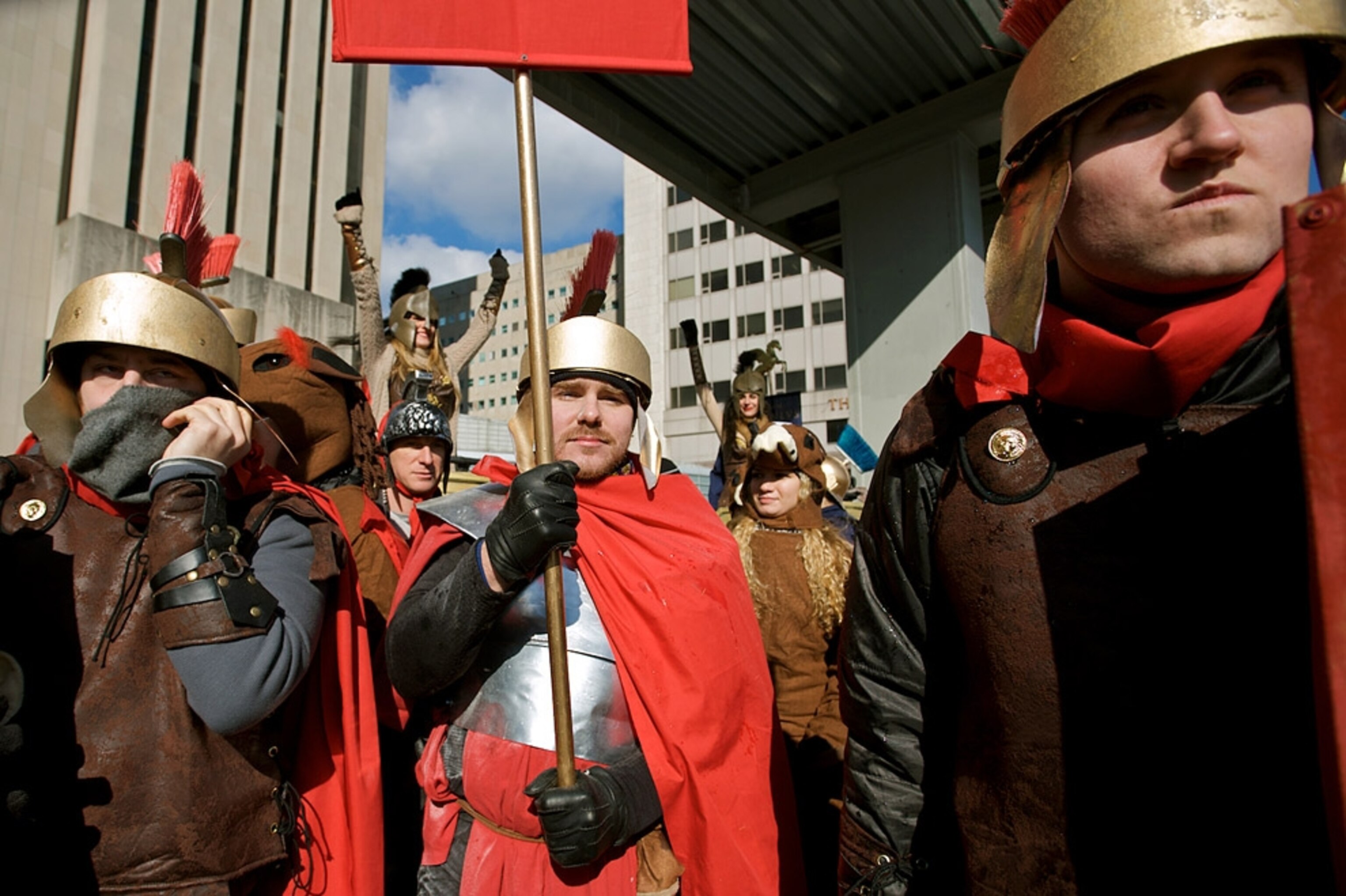 Racers dressed as Roman soldiers