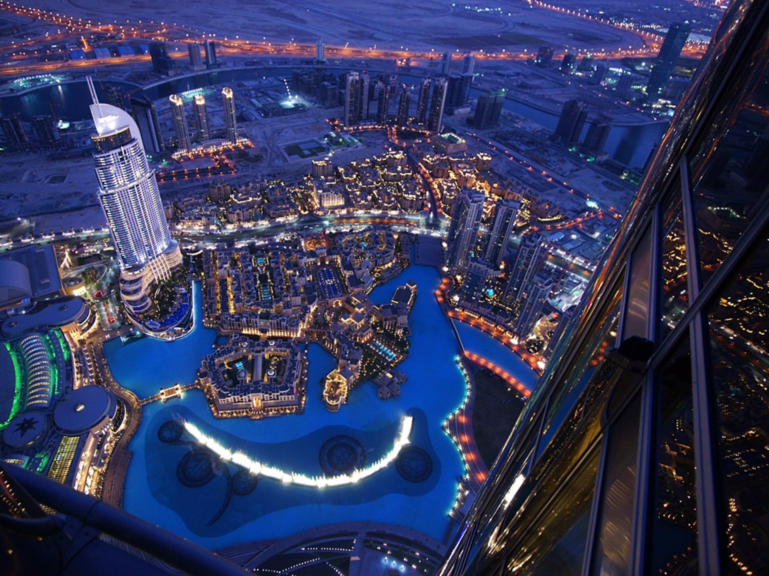 the view from the observation deck at the Burj Khalifa, Dubai
