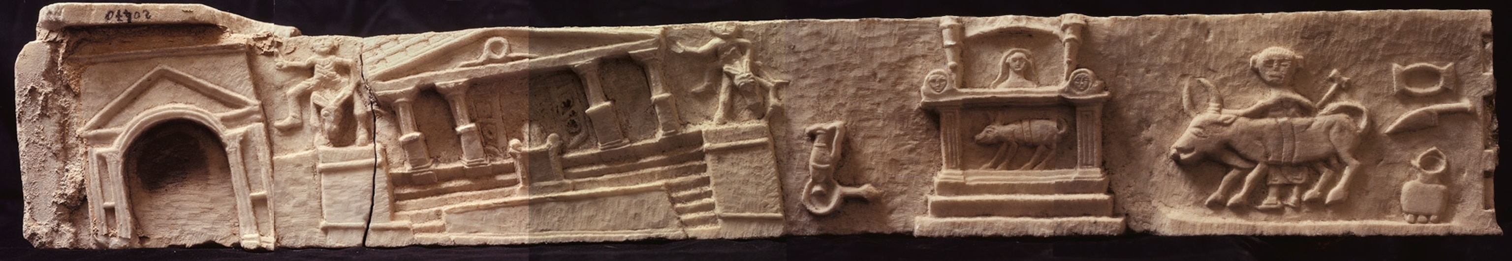 This ancient sculpture depicts a 62 A.D. earthquake in Pompeii.