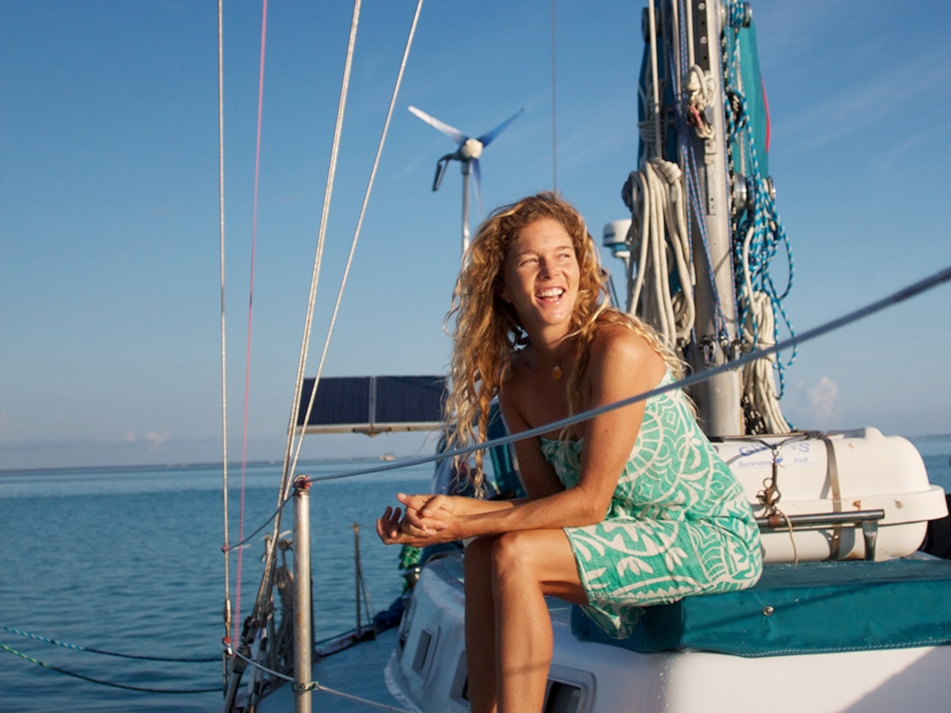 Liz Clark on her boat