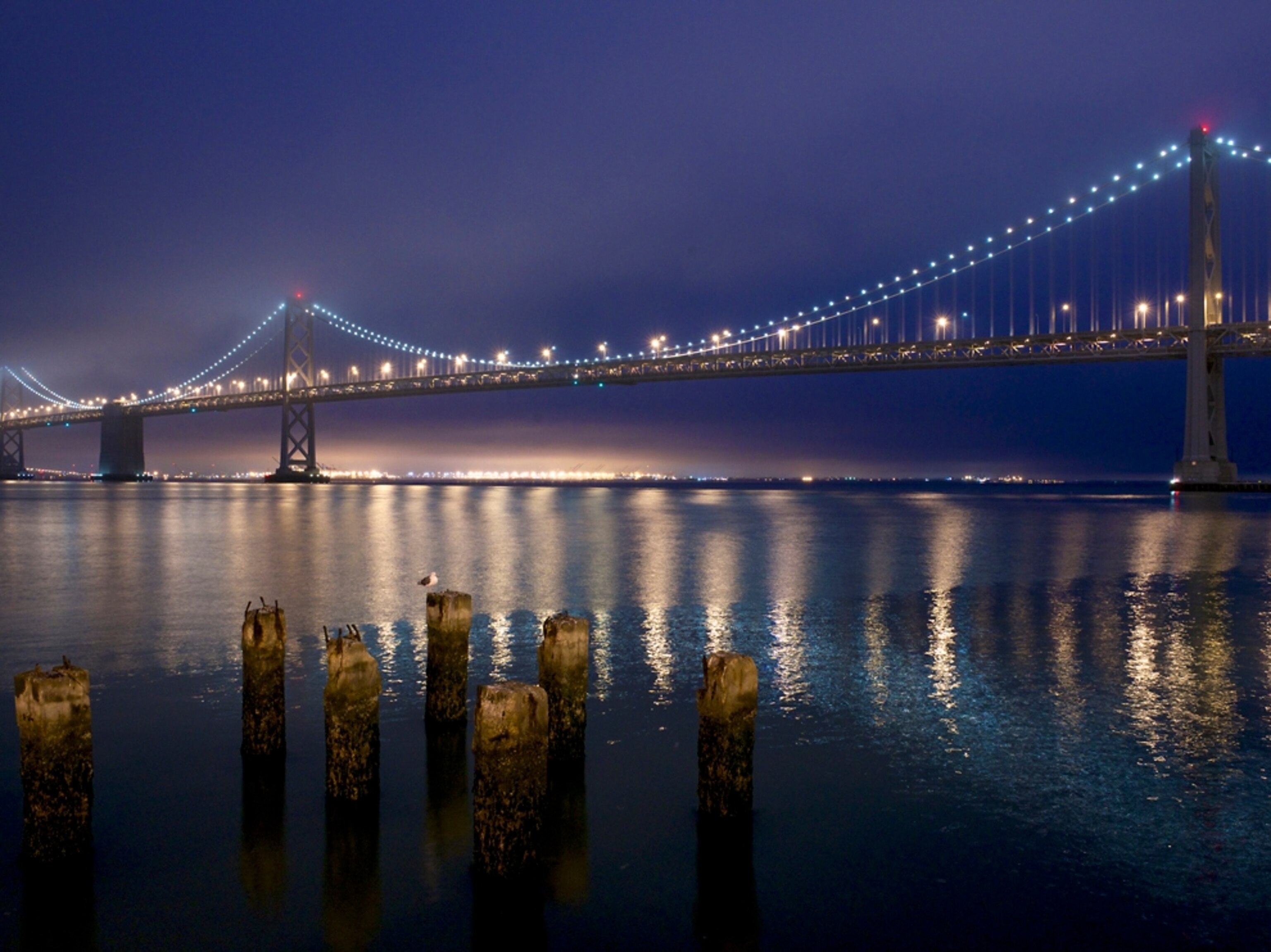 the Bay Bridge at dawn