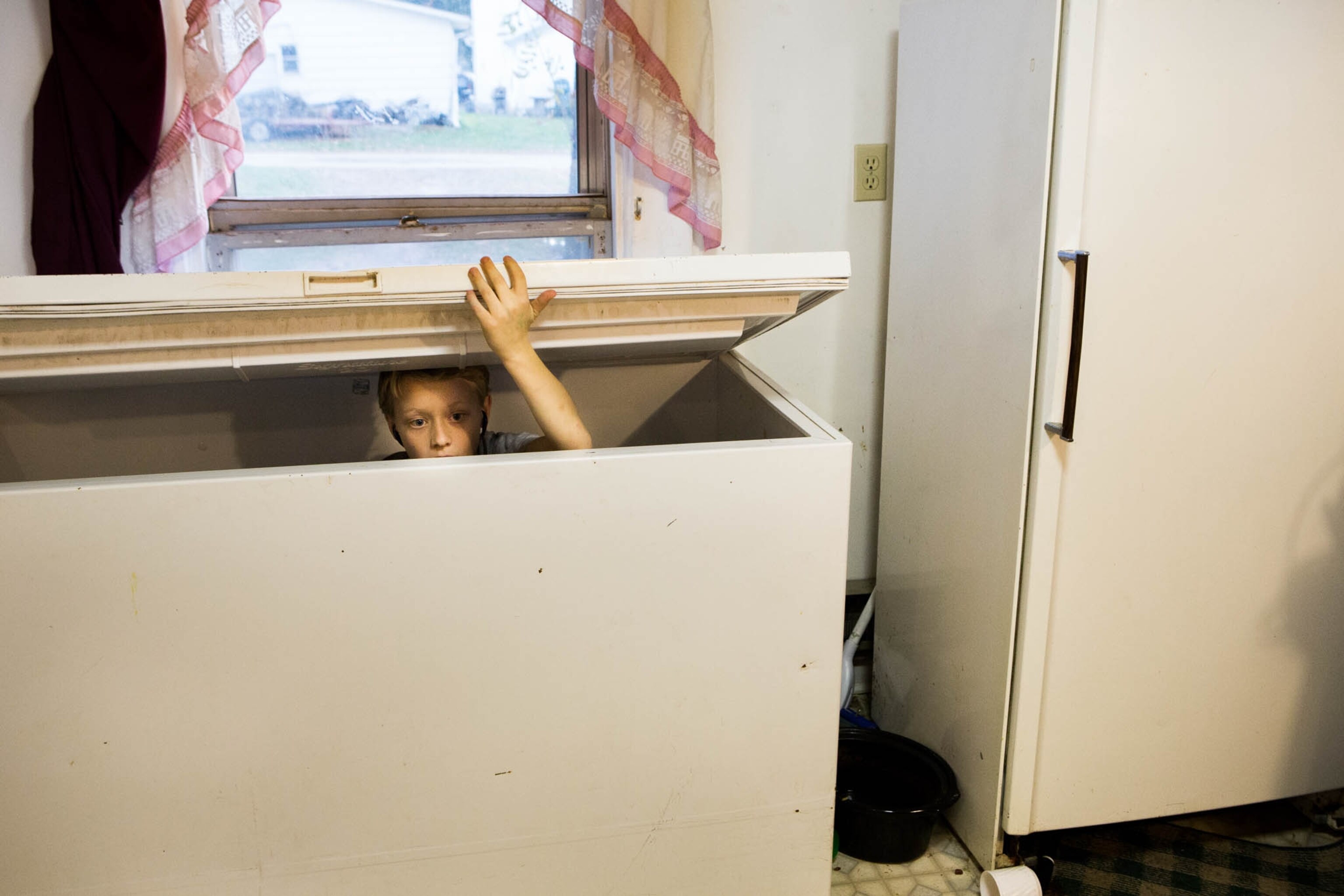 boy in freezer