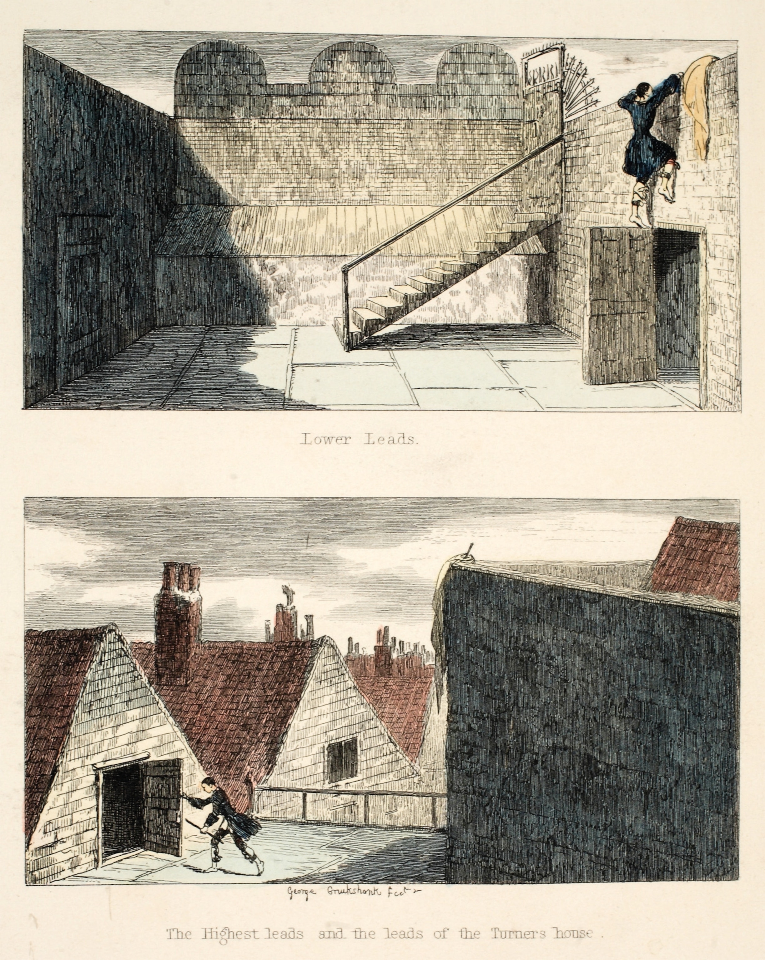 Illustrations depict one of Sheppard’s prison breaks.