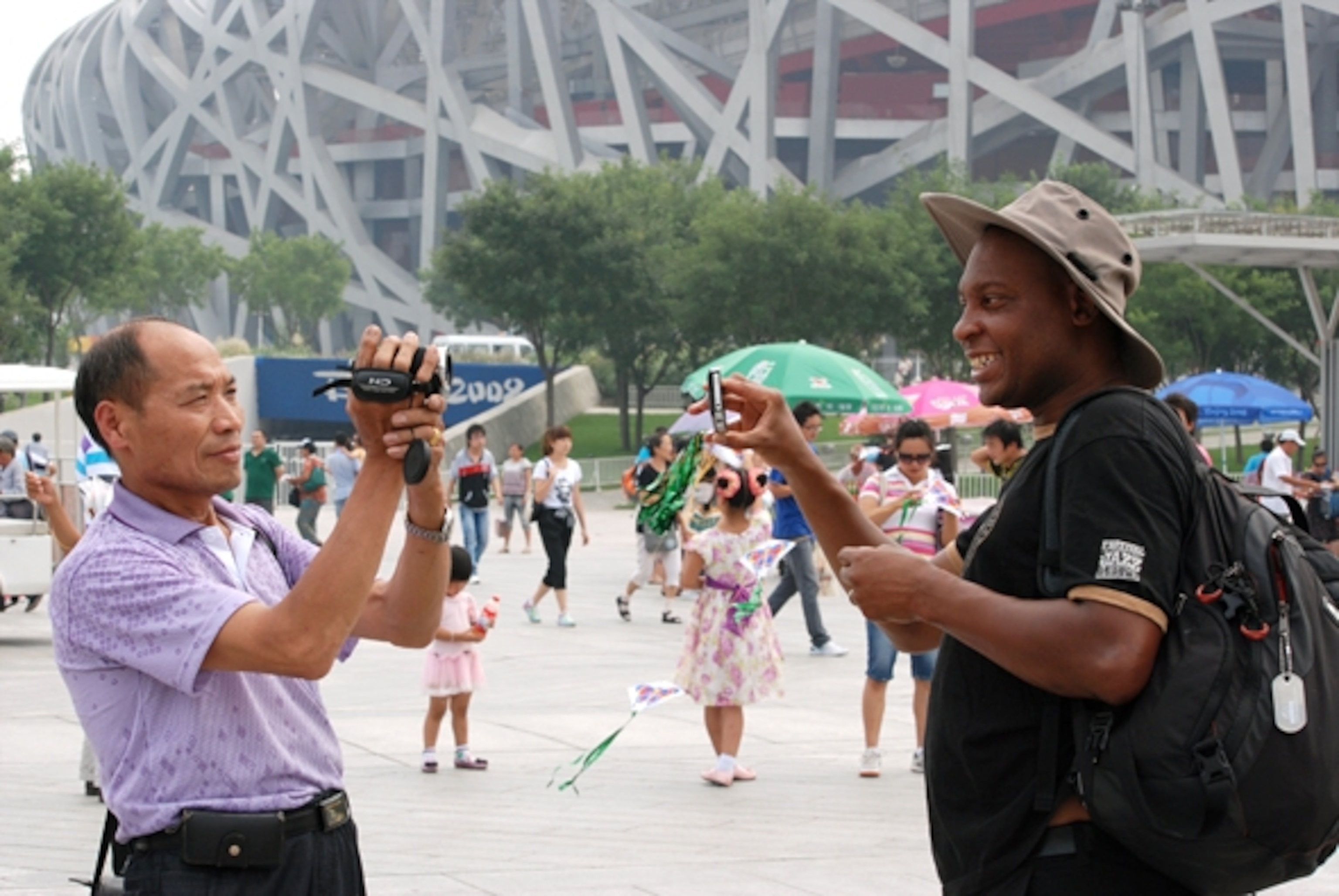 This man was trying to take a photo of us from afar when my husband turned his phone on him to give him a taste of what it felt like. It took the man a long time to notice, but when he did, they both had a laugh. (Photograph by Heather Greenwood Davis)