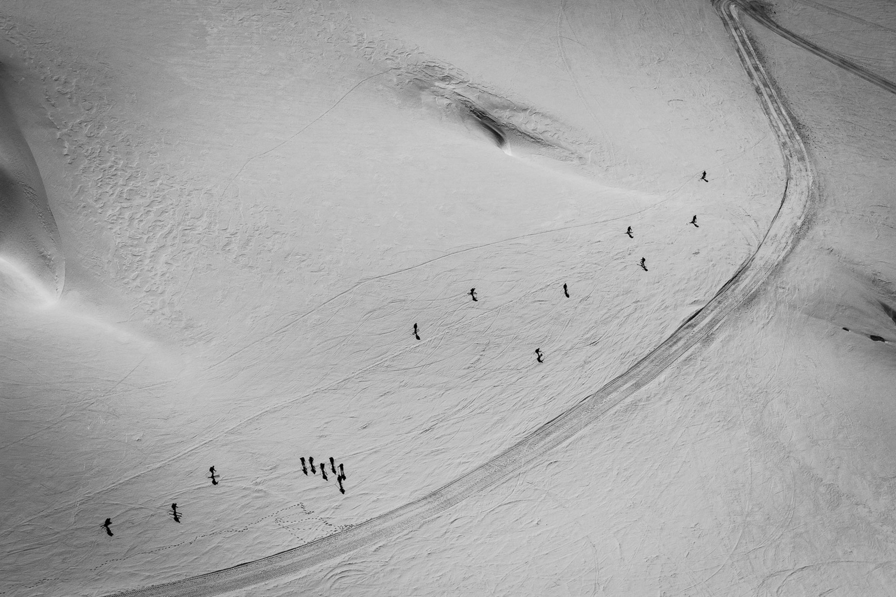 skiers in the Swiss Alps near Bernese, Oberland