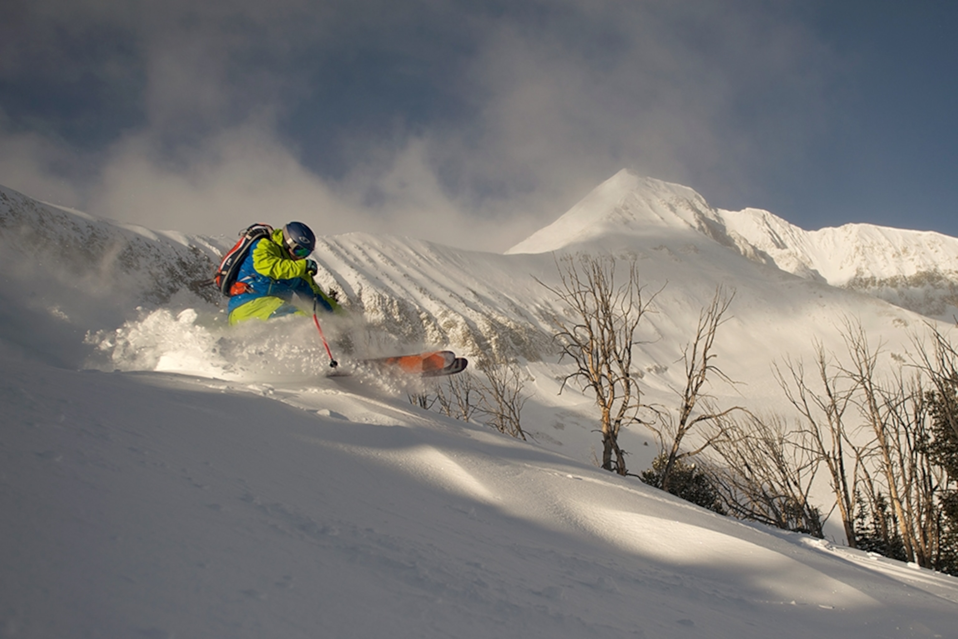 a man skiing at Big Sky Resort in Montana