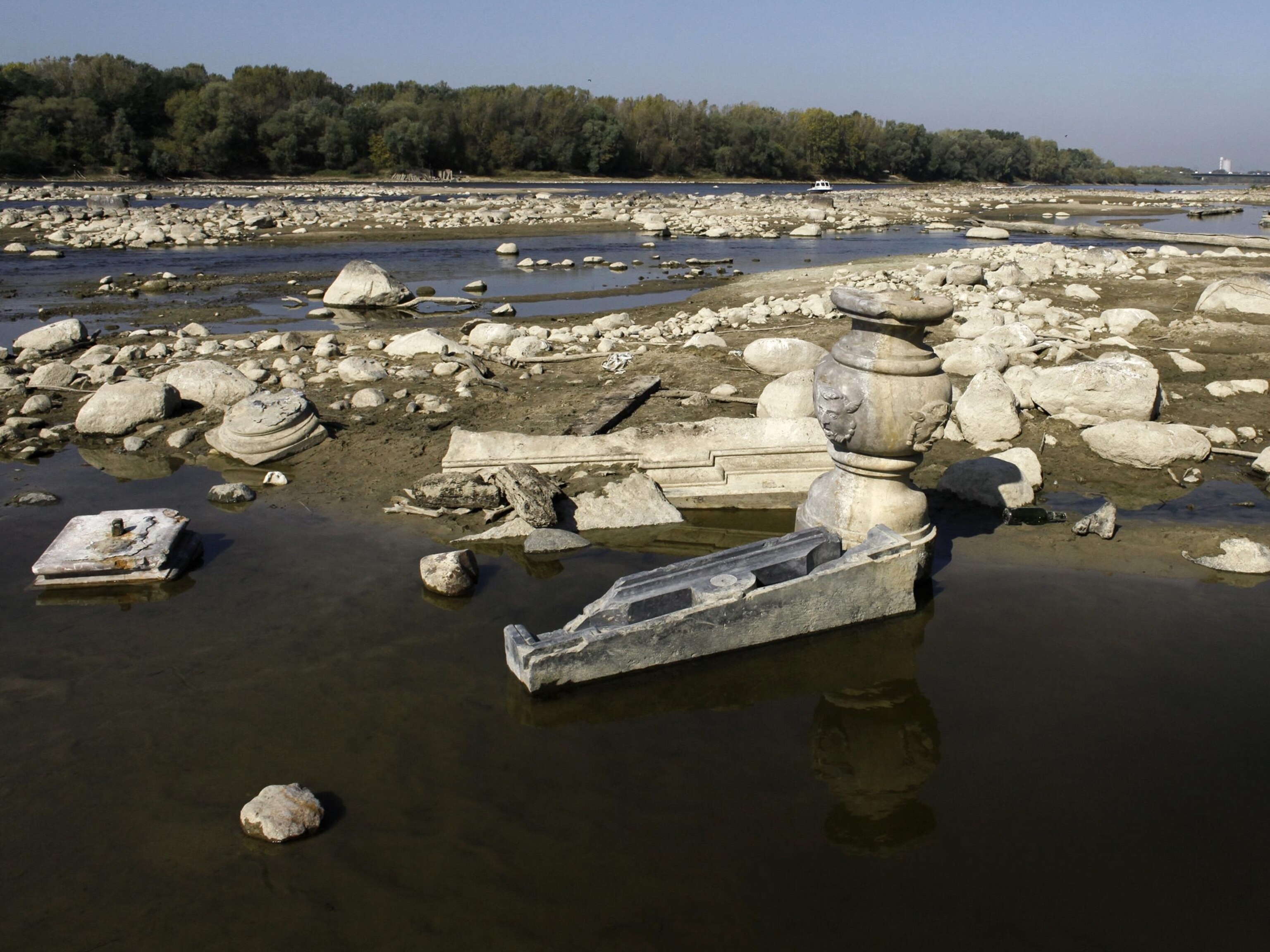 Marble picture - for gallery on royal treasures revealed during drought as Poland river sinks