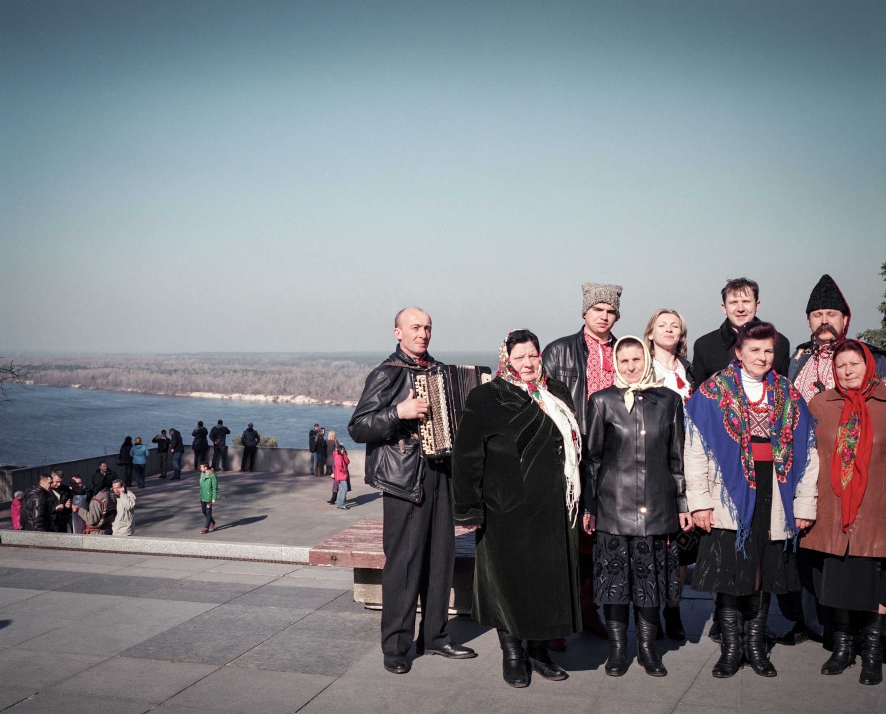 Kaniv, 2014. Ukrainians gather at the museum honoring Taras Shevchenko, a painter, poet, and ethnographer. Shevchenko is considered to be the father of modern Ukrainian language and a key figure in forming of Ukrainian statehood. His wish was to be buried here, along the Dnieper.