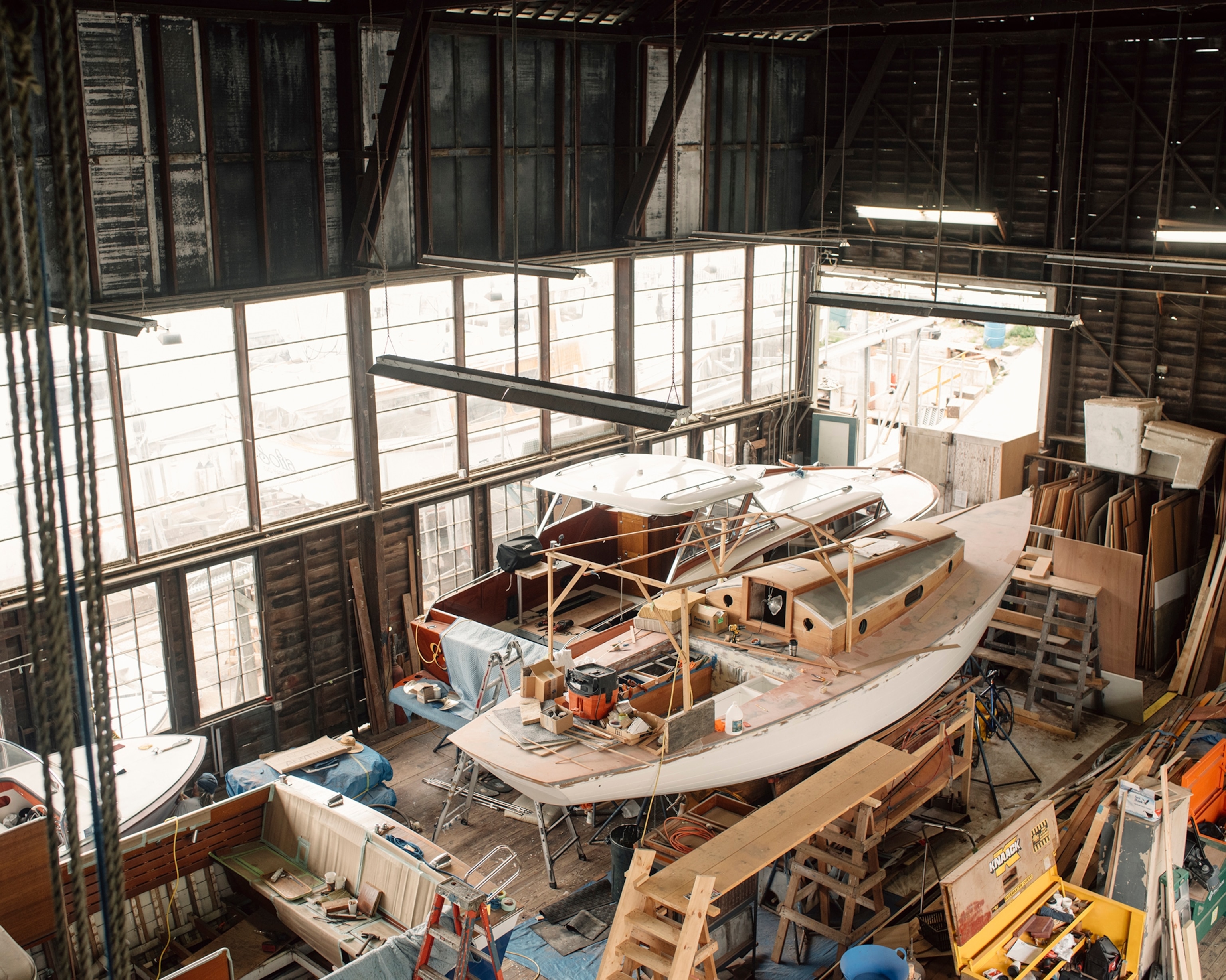 boats at the Jensen Motorboat Company in Seattle, Washington