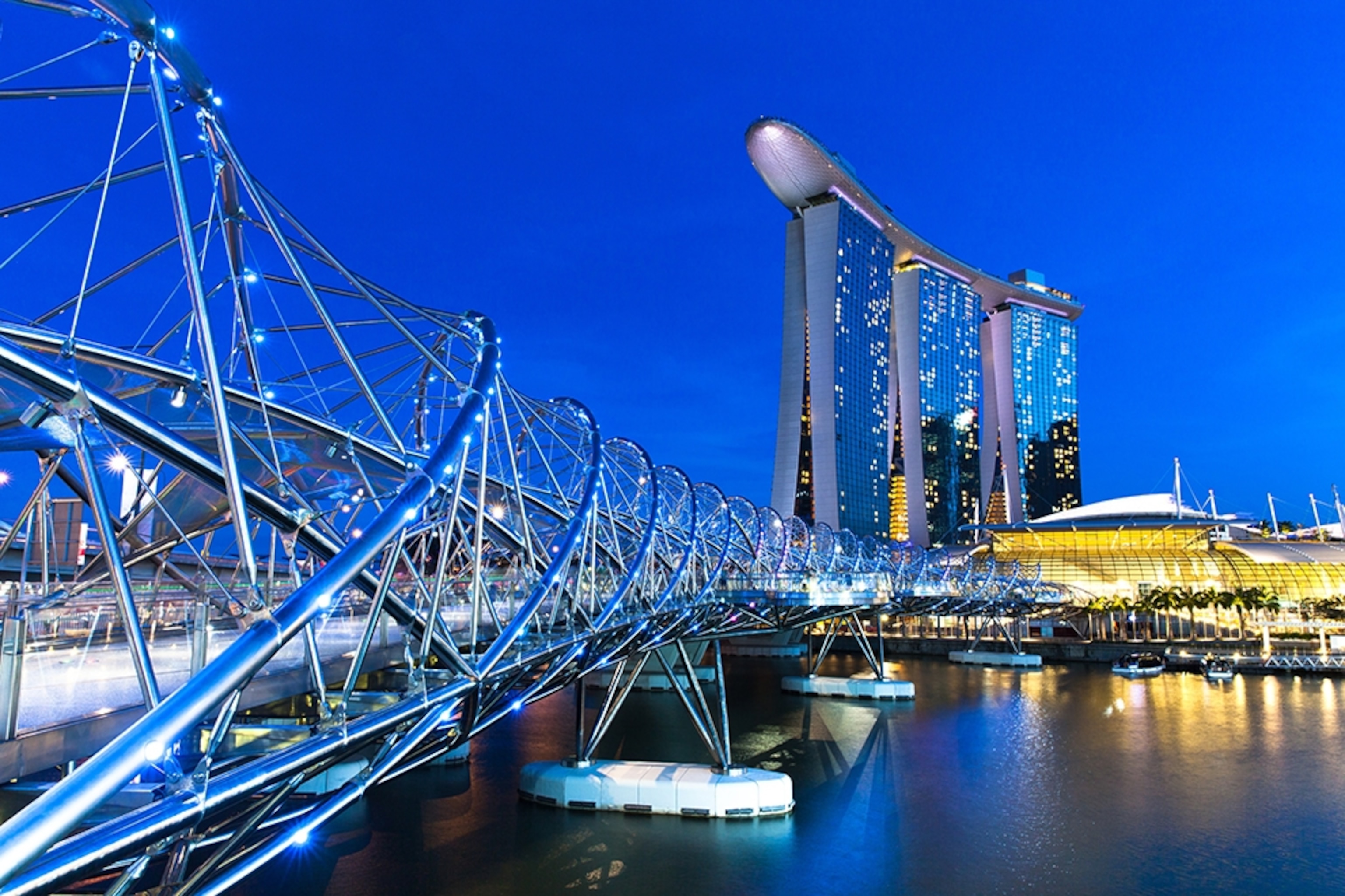 a bridge at Marina Bay Sands Hotel, Singapore