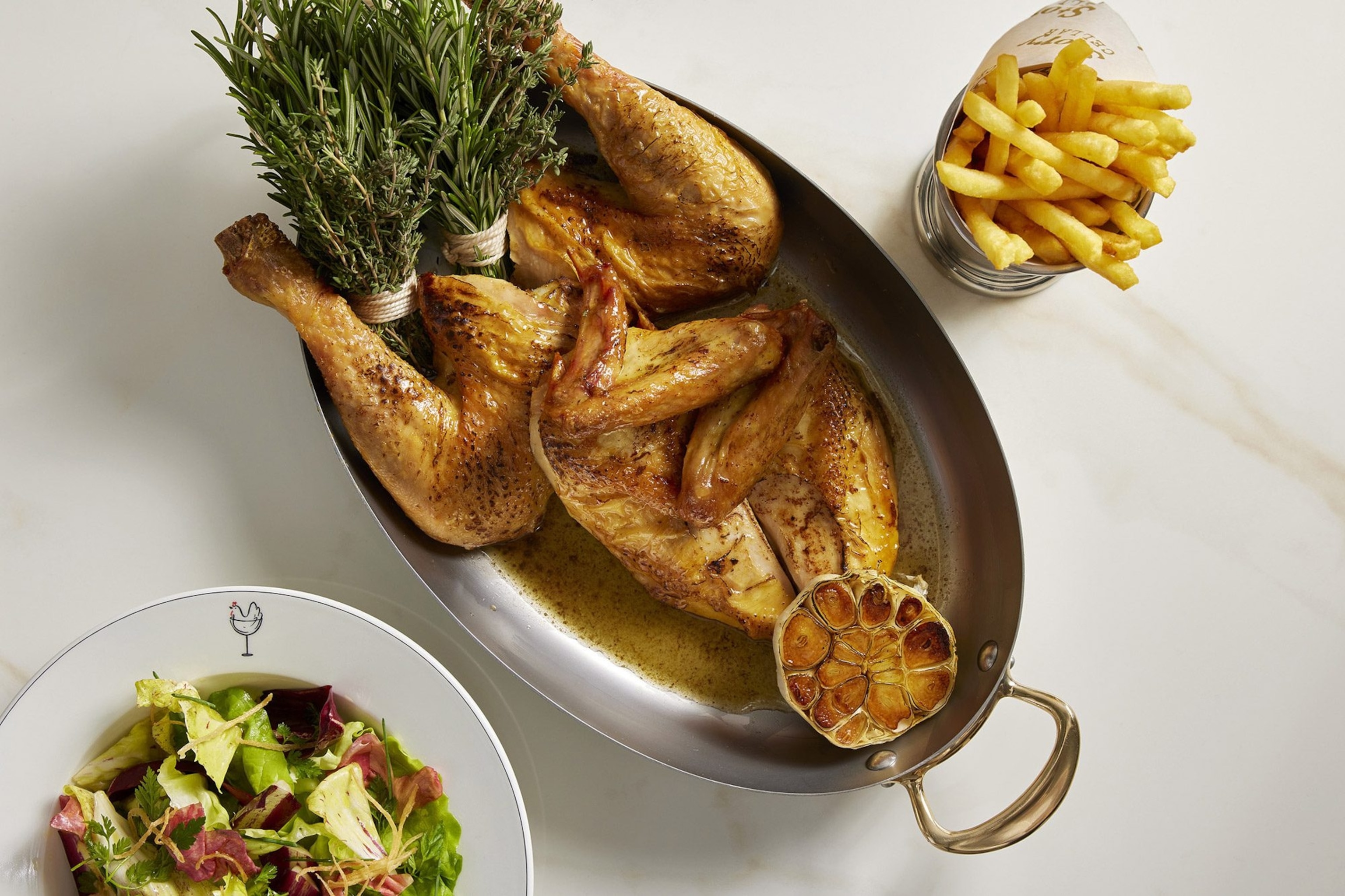 Rotiserrie chicken dish at Story Cellar