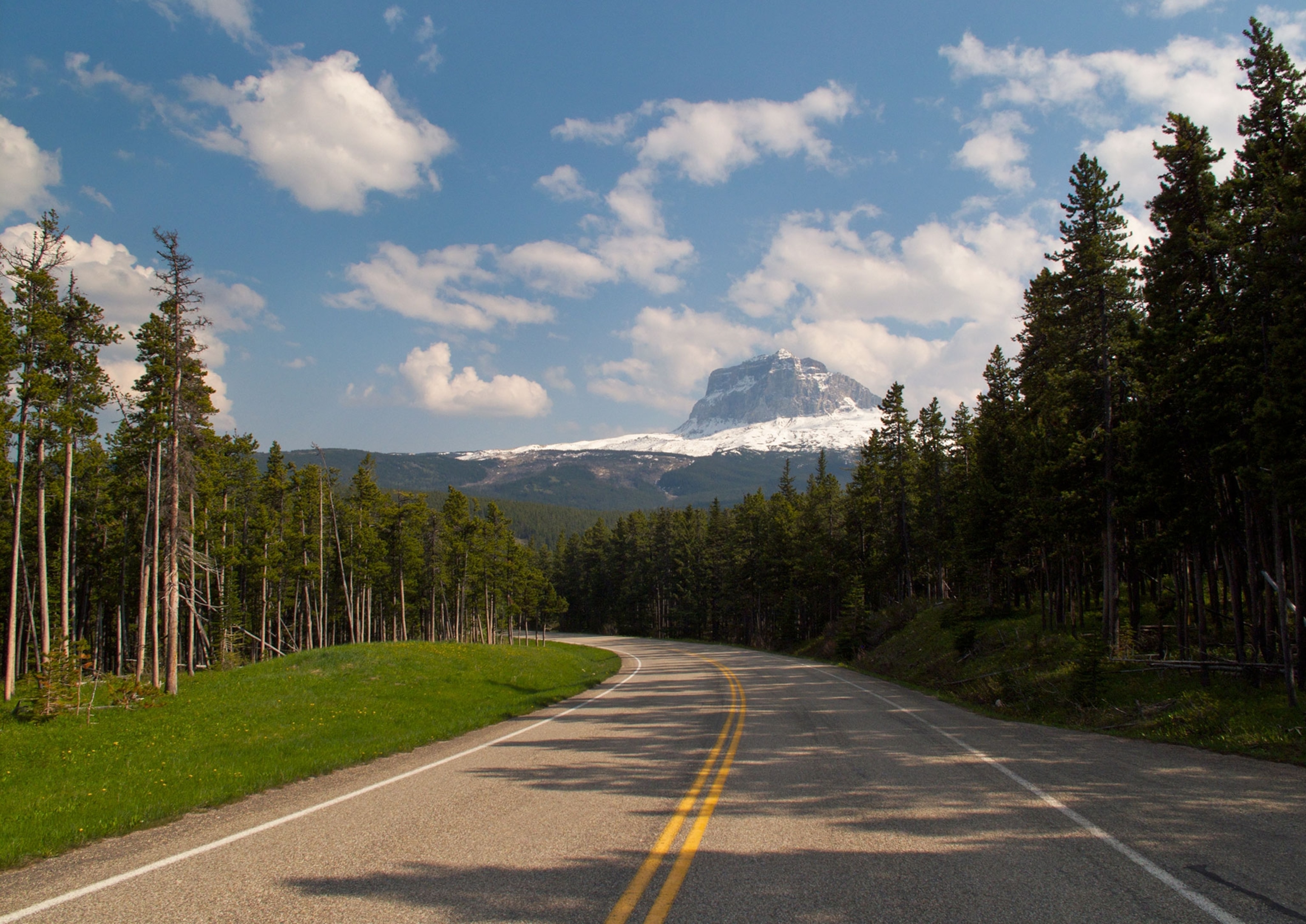 a road in Glacier National Park