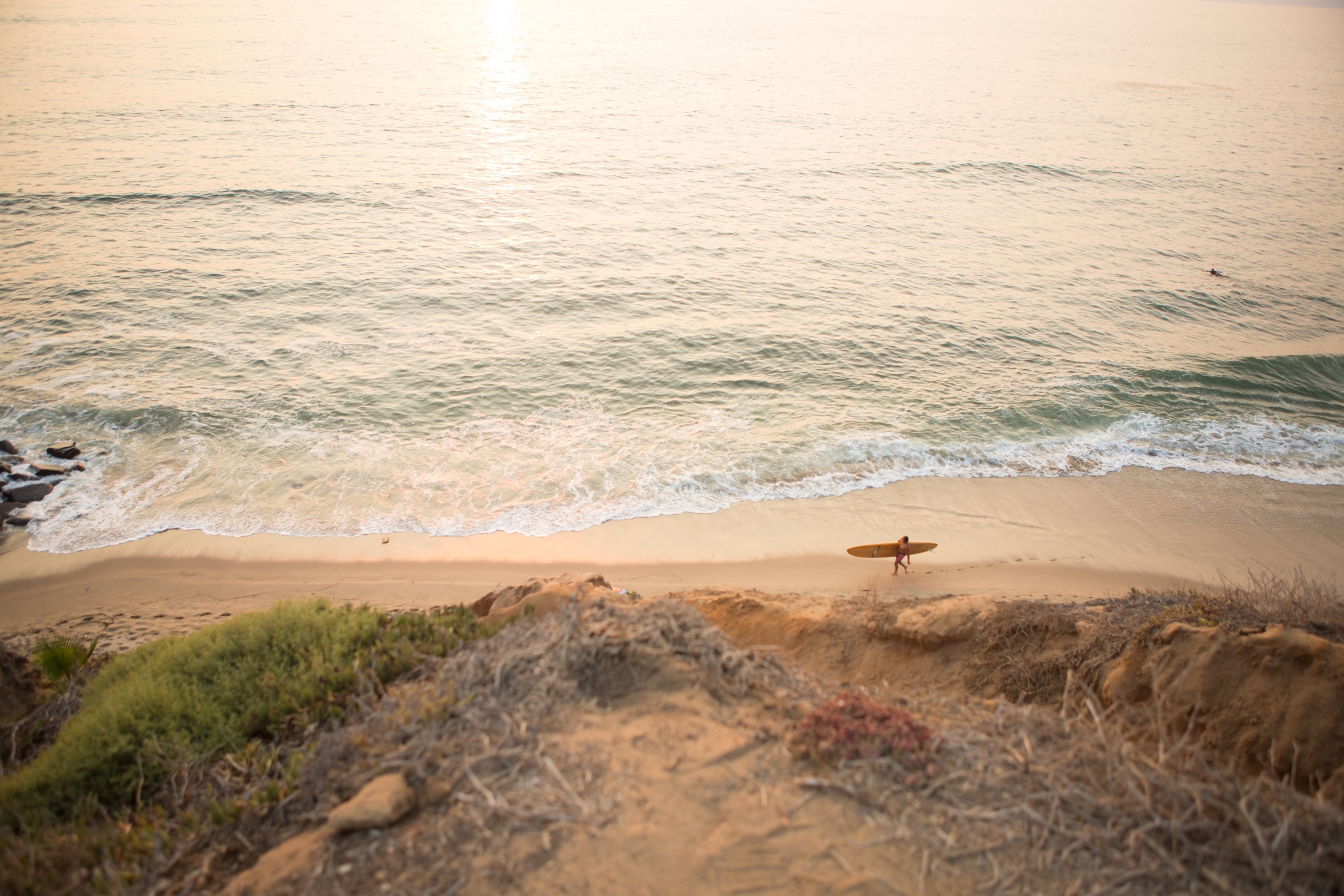 surfer at Sunset Cliffs, San Diego CA