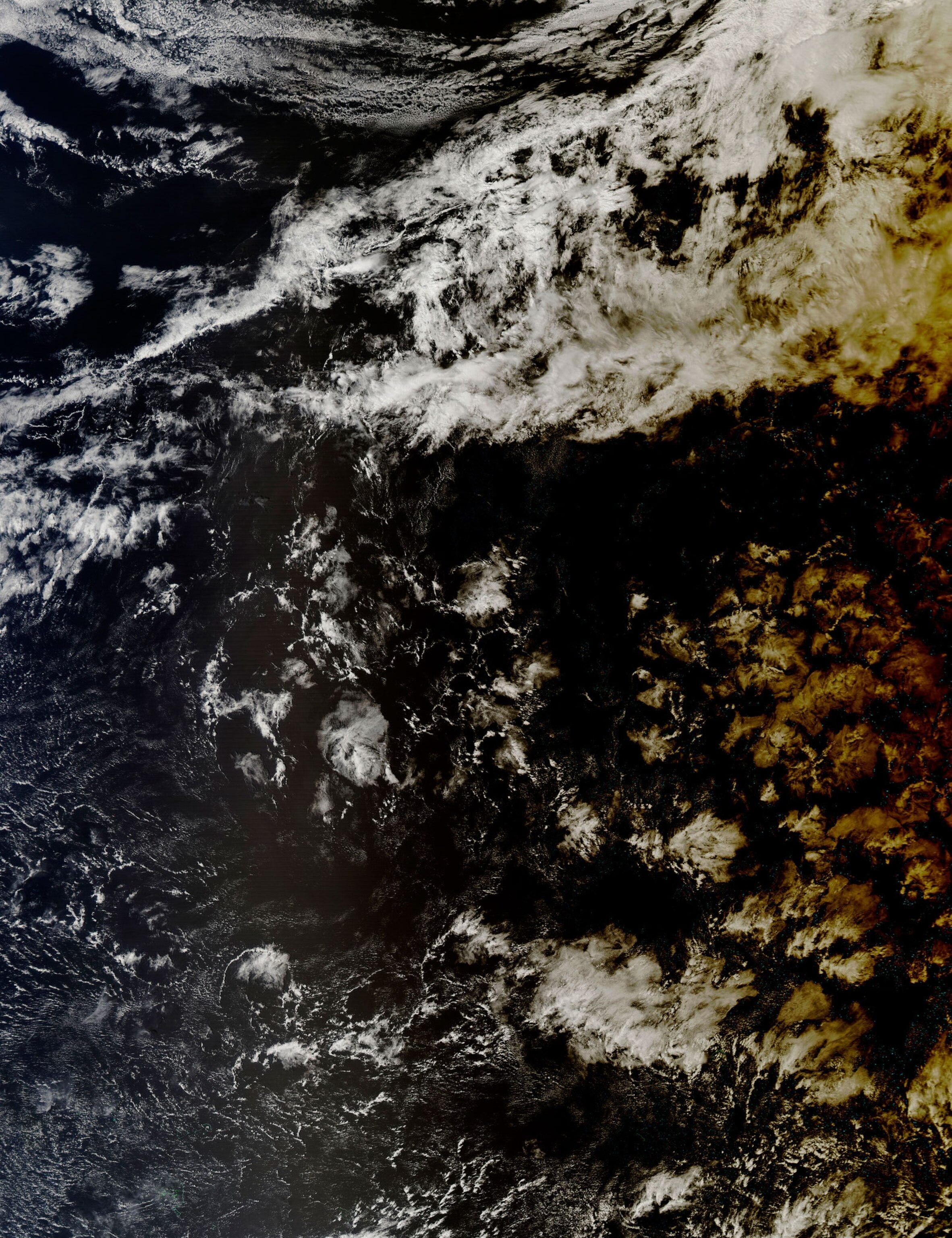 moon's shadow over South Pacific Ocean