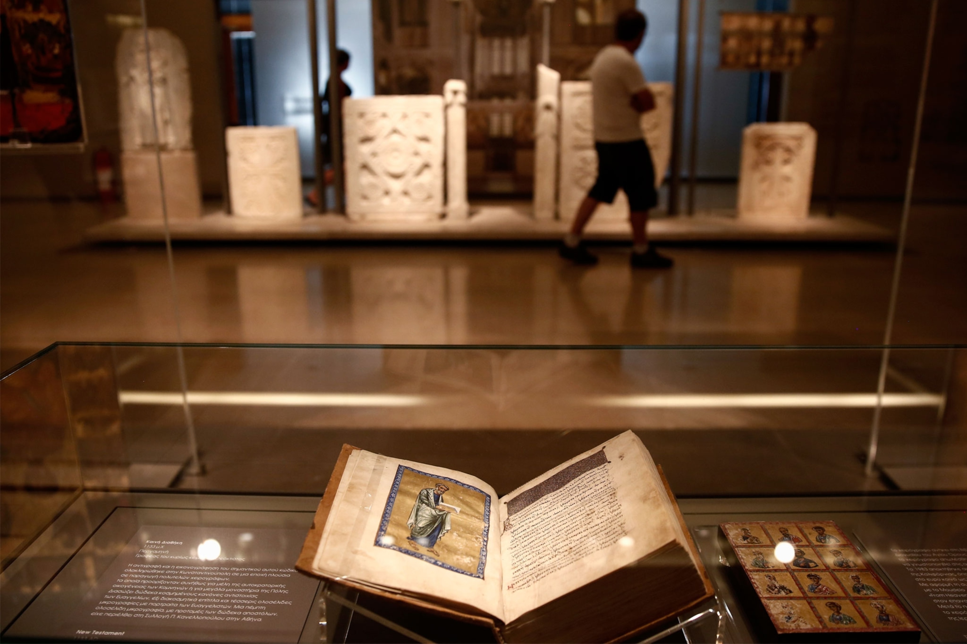 a manuscript on display