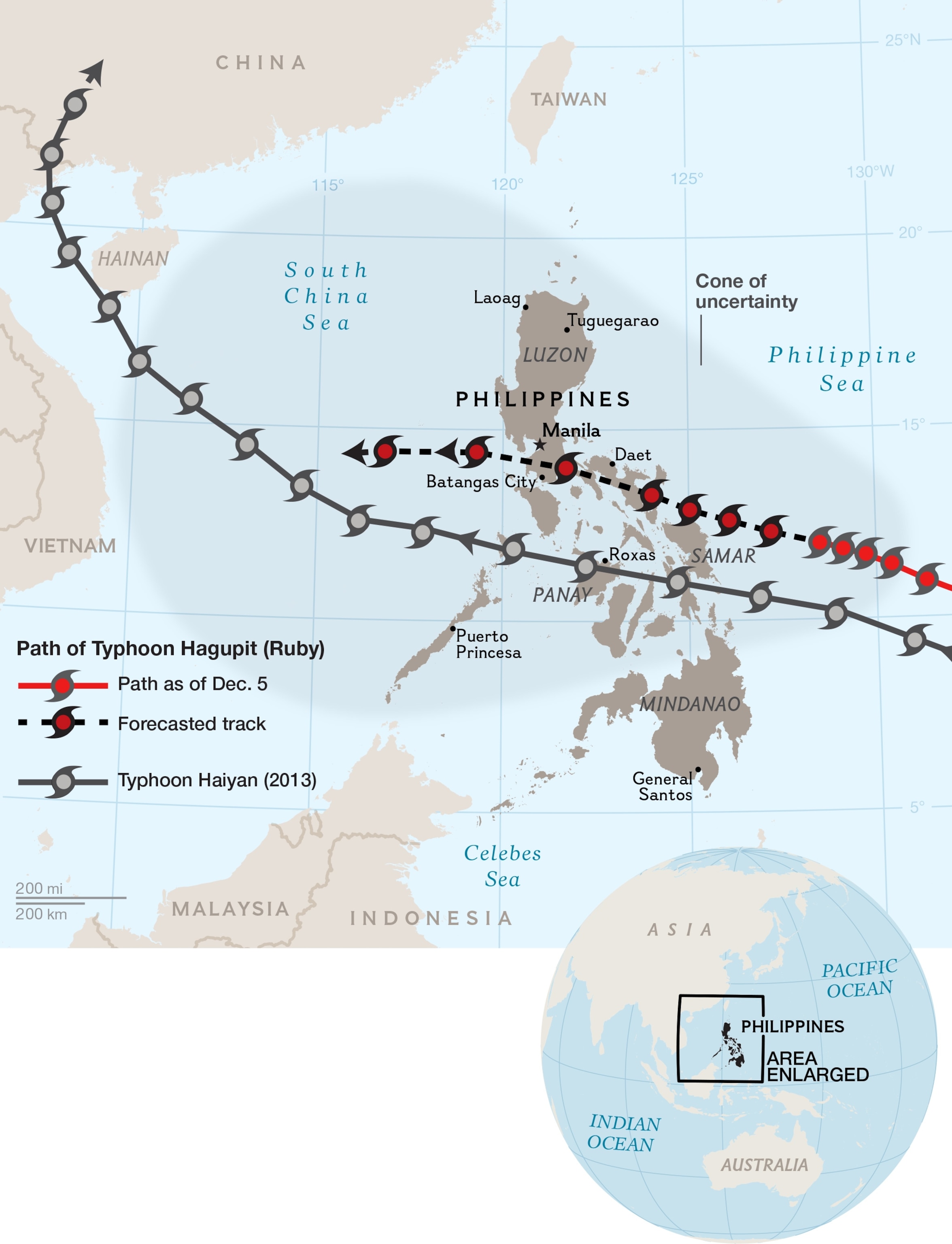 Super Typhoon Hagupit approaching the Philippines.
