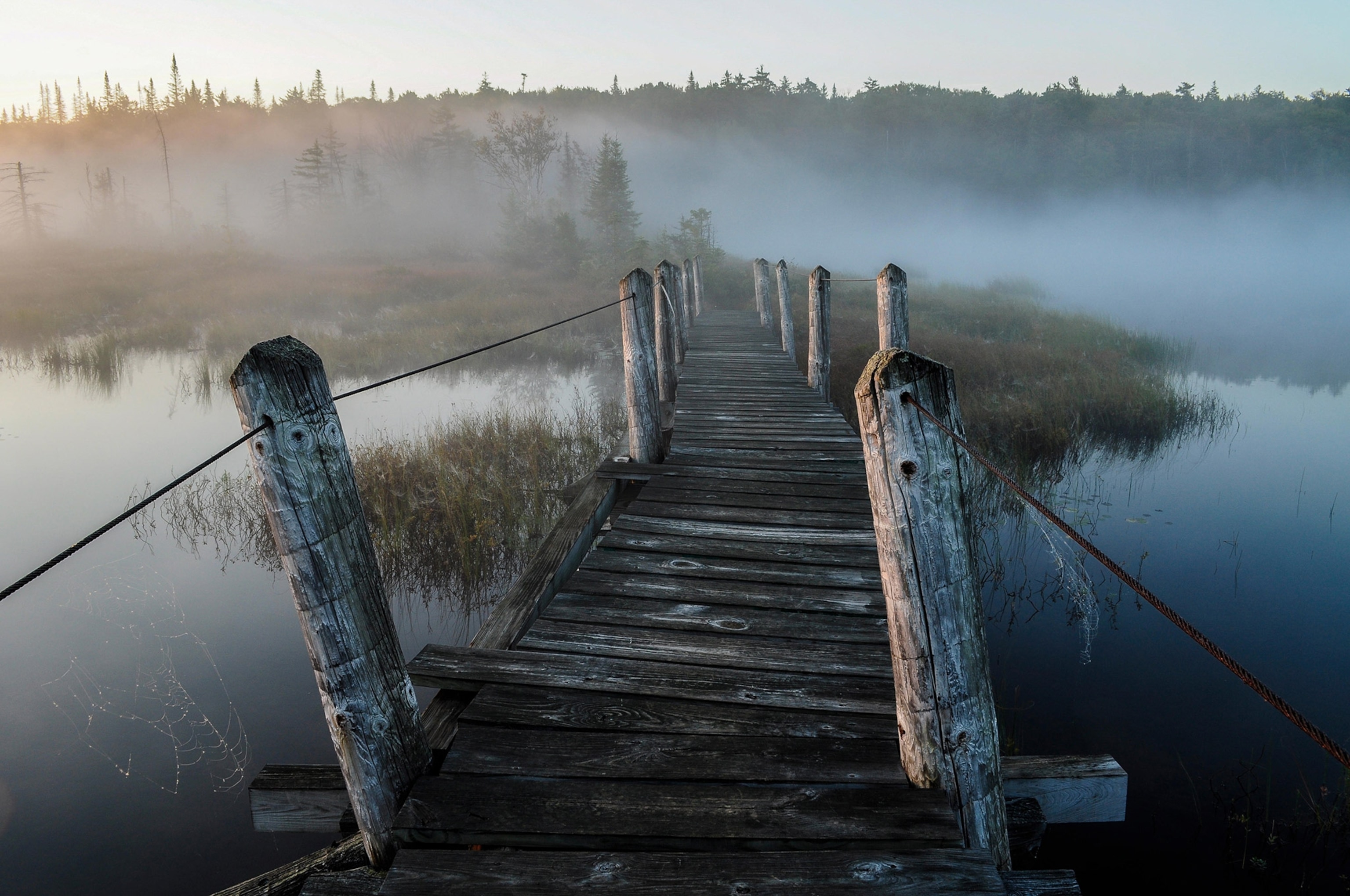 The bridge over South Lake on the Northville-Lake Placid trail in the Adirondack Forest Preserve